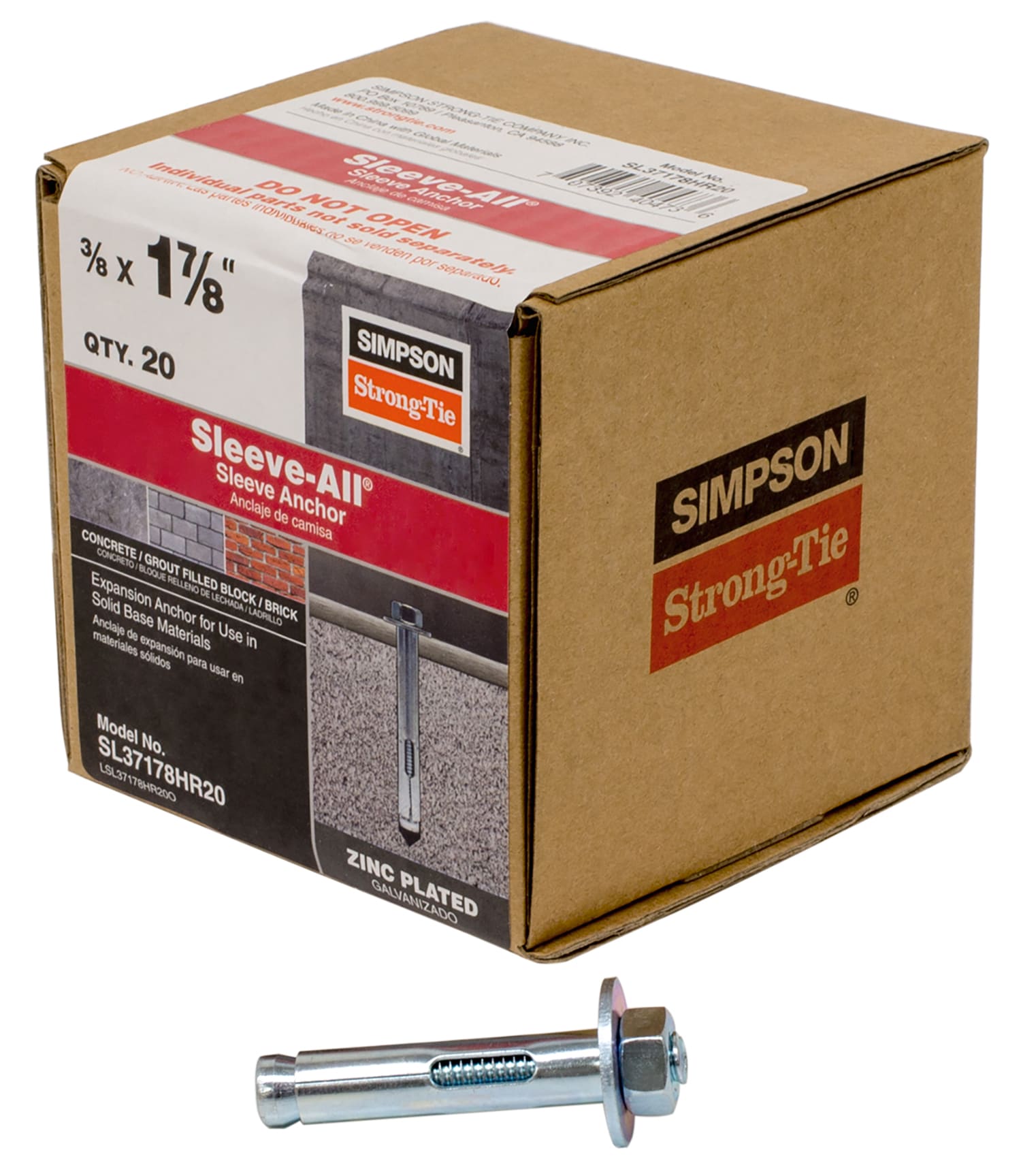 Simpson Strong-Tie 3/8-in x 1-7/8-in Sleeve Anchors (20-Pack ...