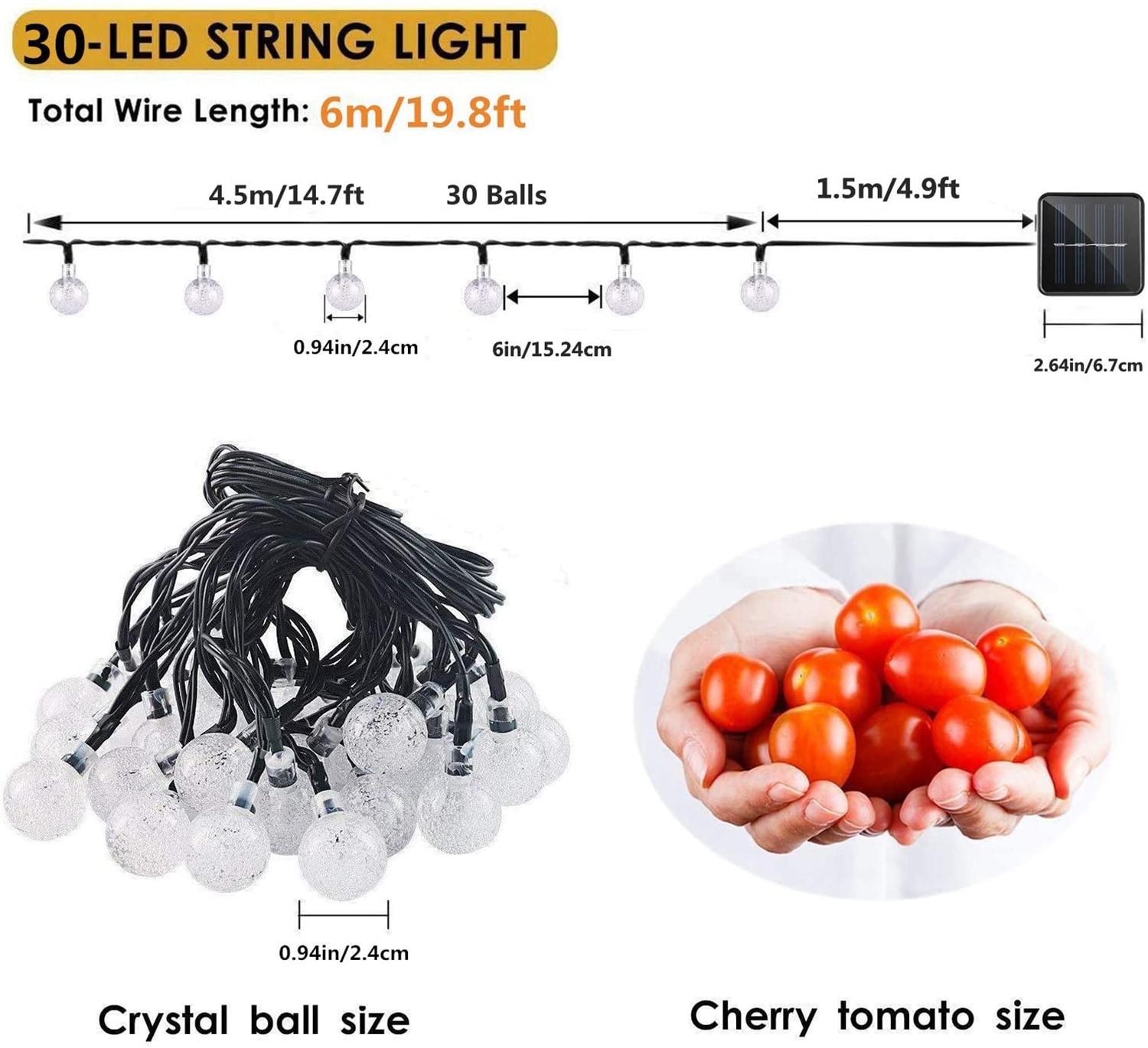 SOWAZ Solar Clear Indoor/Outdoor String Light White Integrated LED Mini