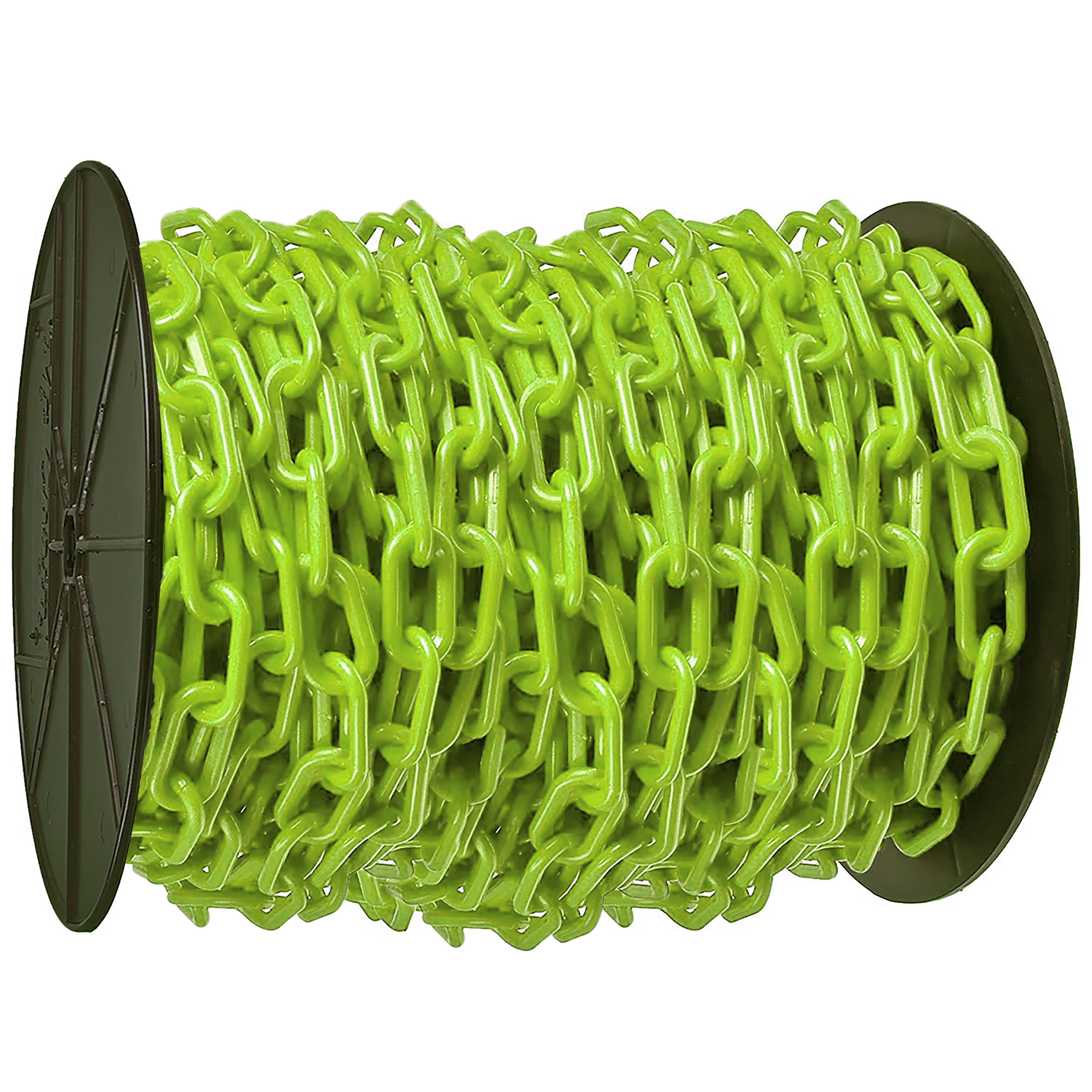 Mr. Chain 10114 1 in (#4, 25Mm) X 250 Ft Safety Green Plastic Barrier Chain On A Reel