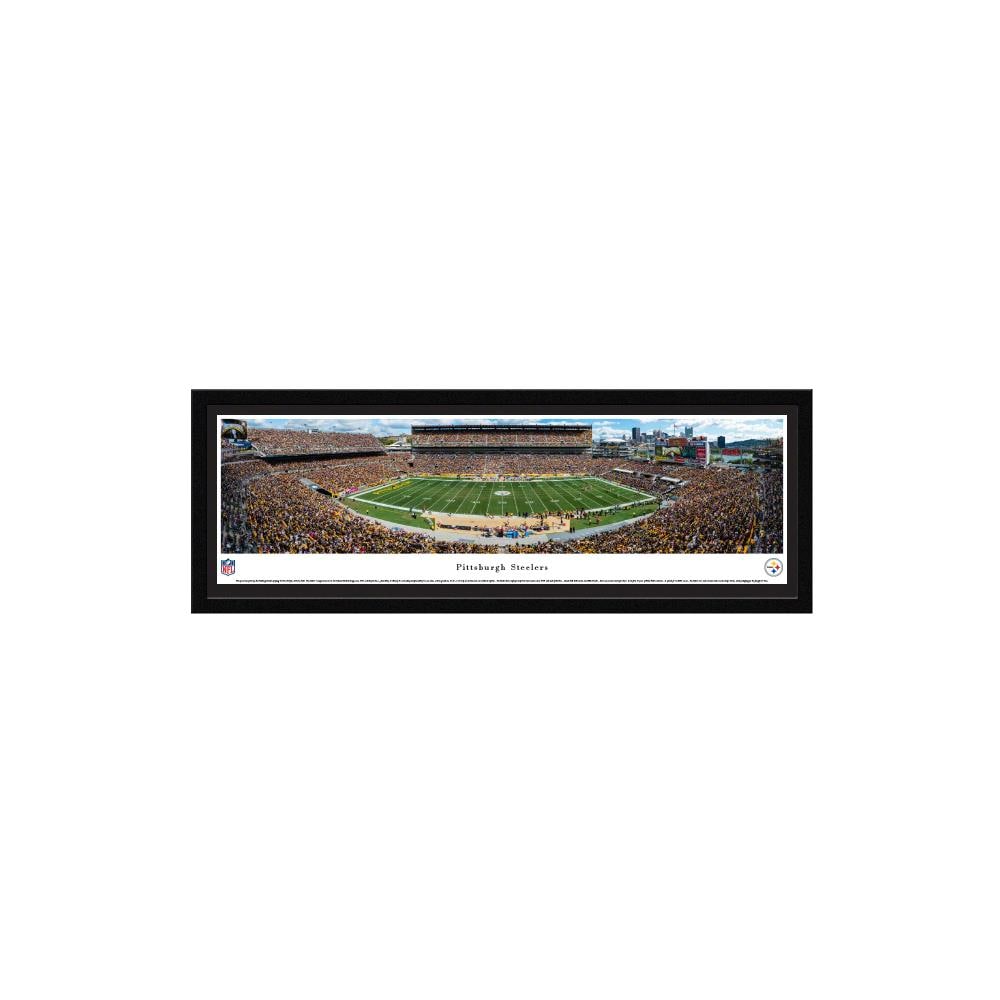 Blakeway Panoramas NFLSTE4M Pittsburgh Steelers James Blakeway Black Metal Framed 15.5-in H x 42-in W Sports Paper Print