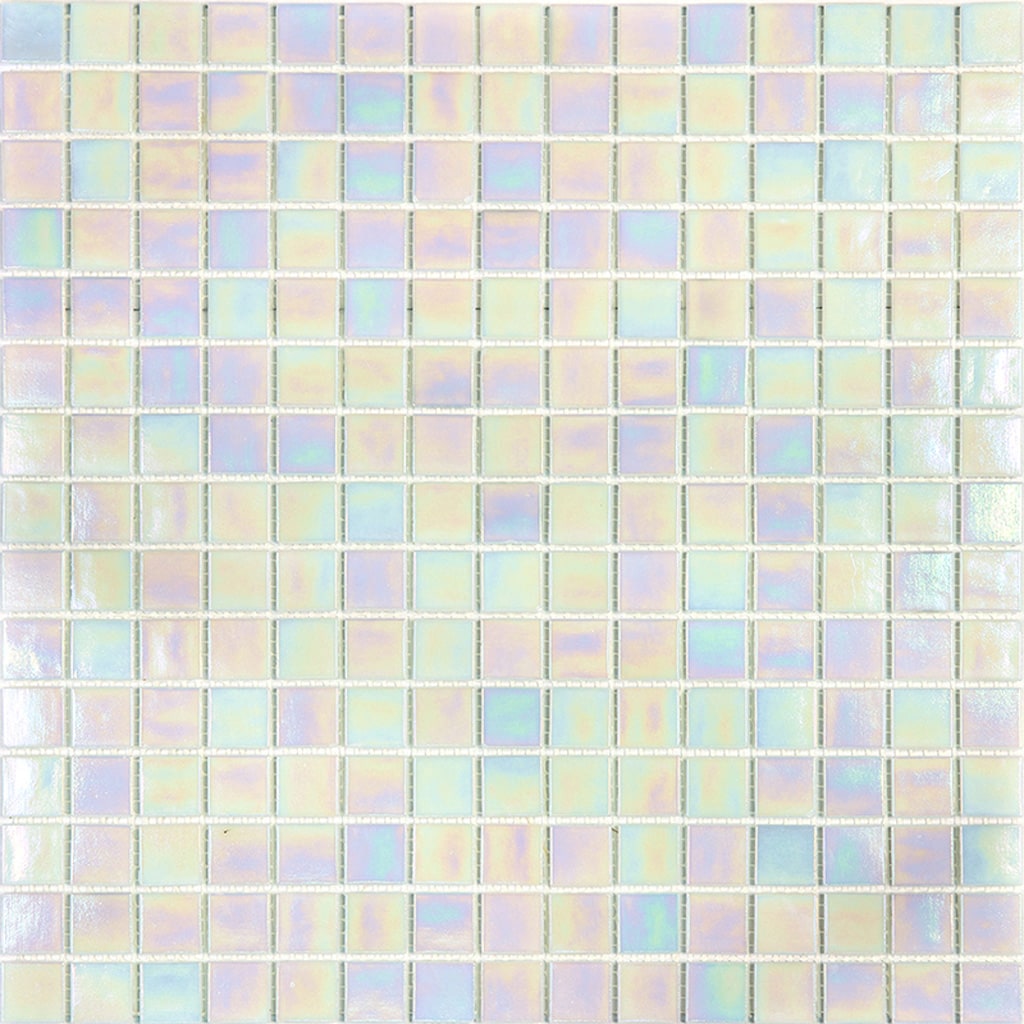 Nacreous 12" x 12" Iridescent White Glass Mosaic Tile