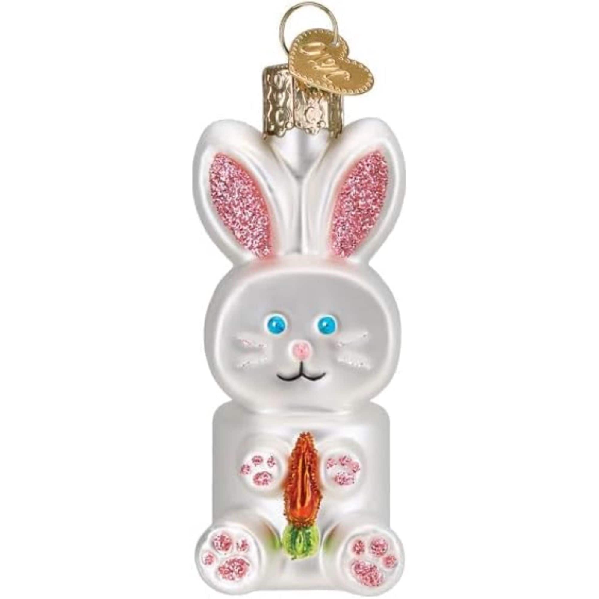 Old World Christmas 729343326515 Blown Glass Ornament for Christmas Tree - Marshmallow Bunny