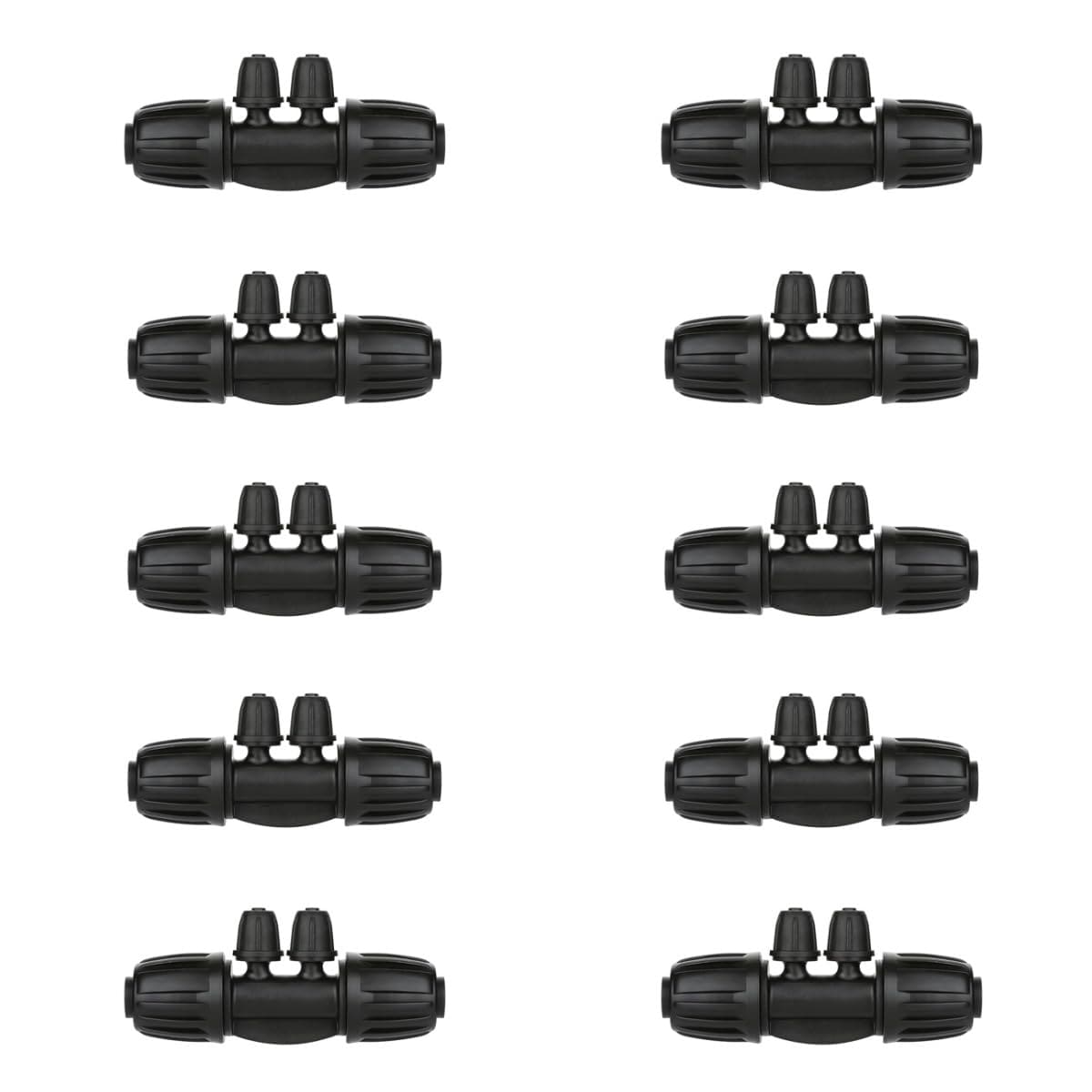 ITOPFOX  Drip Irrigation Fittings Half Inch to Quarter Inch Reducing Four Way Connector Secure Barbed Lock UV Resistant for Garden Watering