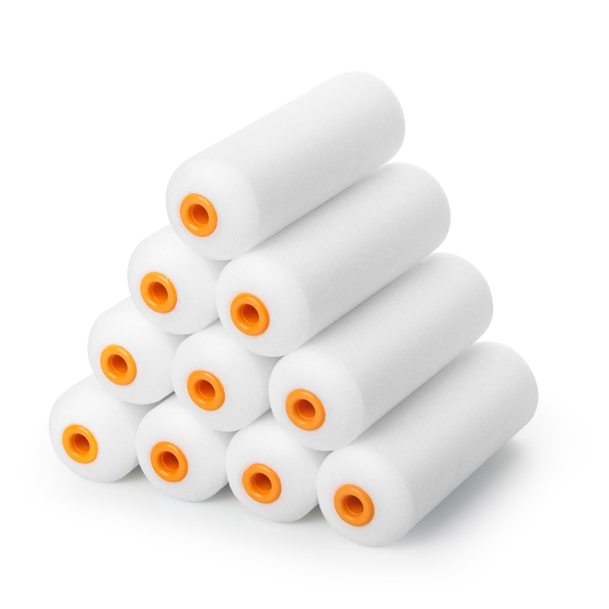 LAIFUCAM  Mini Paint Roller Covers 4 Inch Foam Paint Roller for Smooth Painting on Walls Cabinets Doors and Furniture 10 Pack High Density