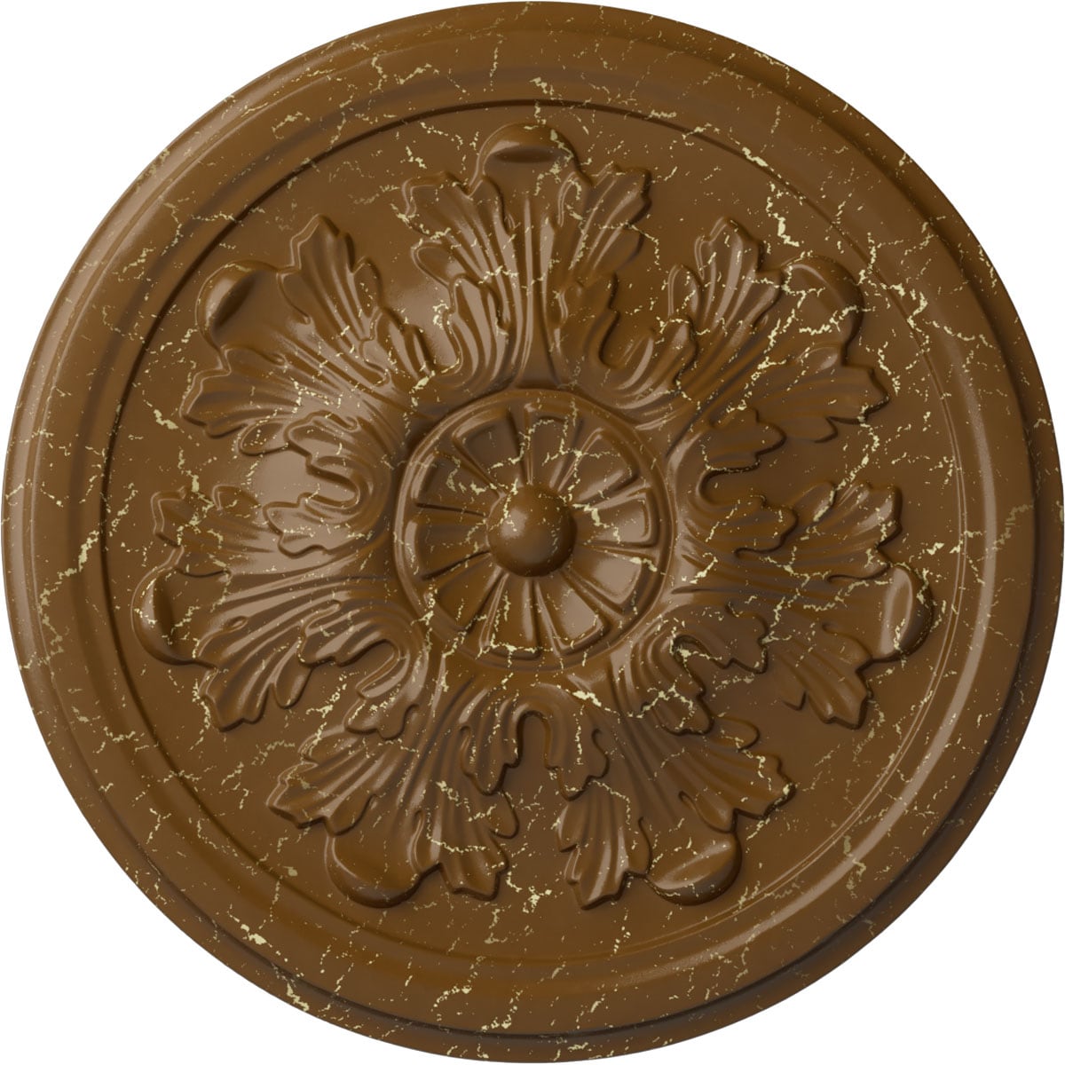 Ekena Millwork CM12LESTC Legacy Acanthus 12.75-in W x 12.75-in L Painted Smokey Topaz Crackle Polyurethane Whole Ceiling Medallion