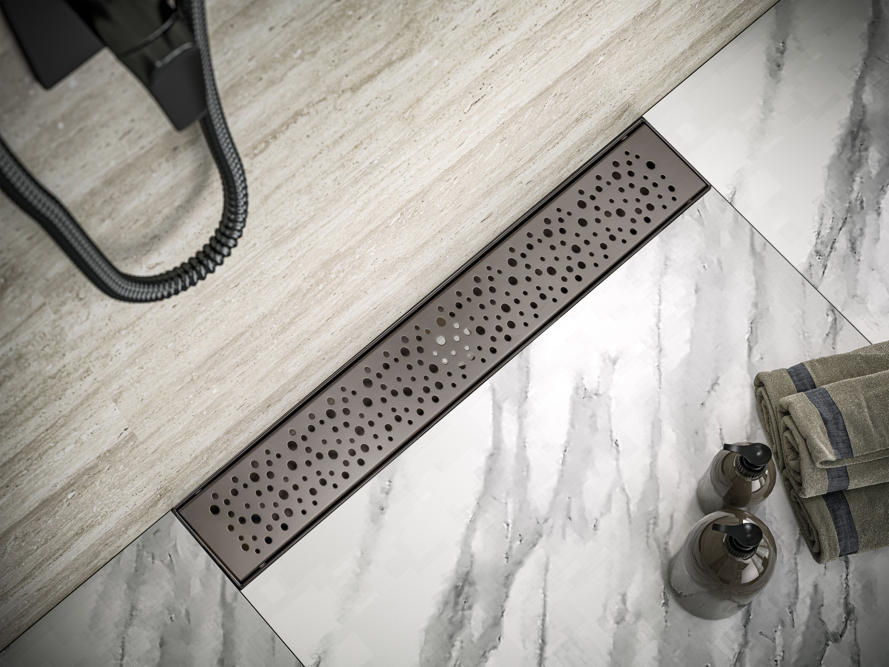 Novalinea - 40 Inch Linear Shower Drain with Tile Insert Grate