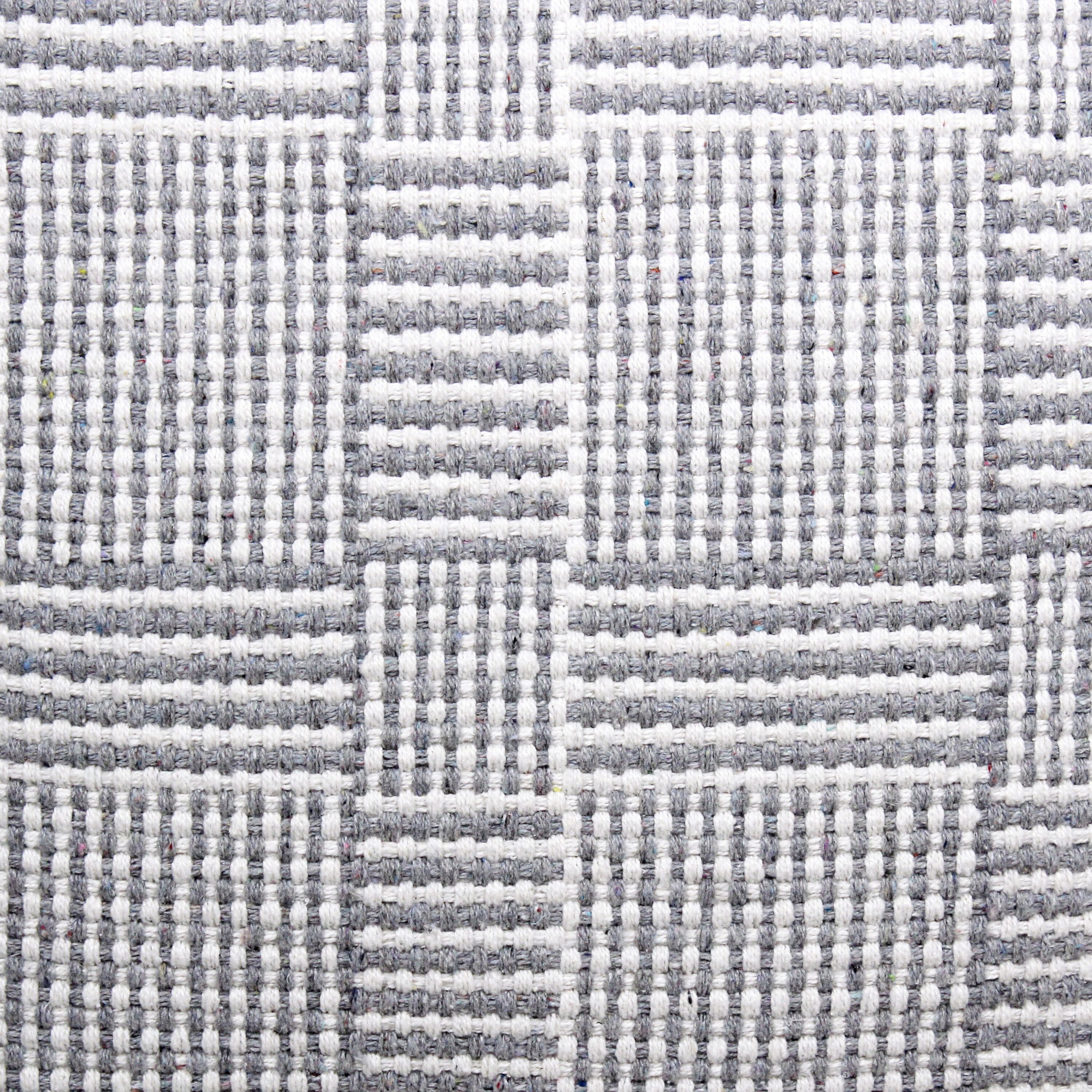 Gray and White Geometric Cotton Polyester Throw Pillow Set