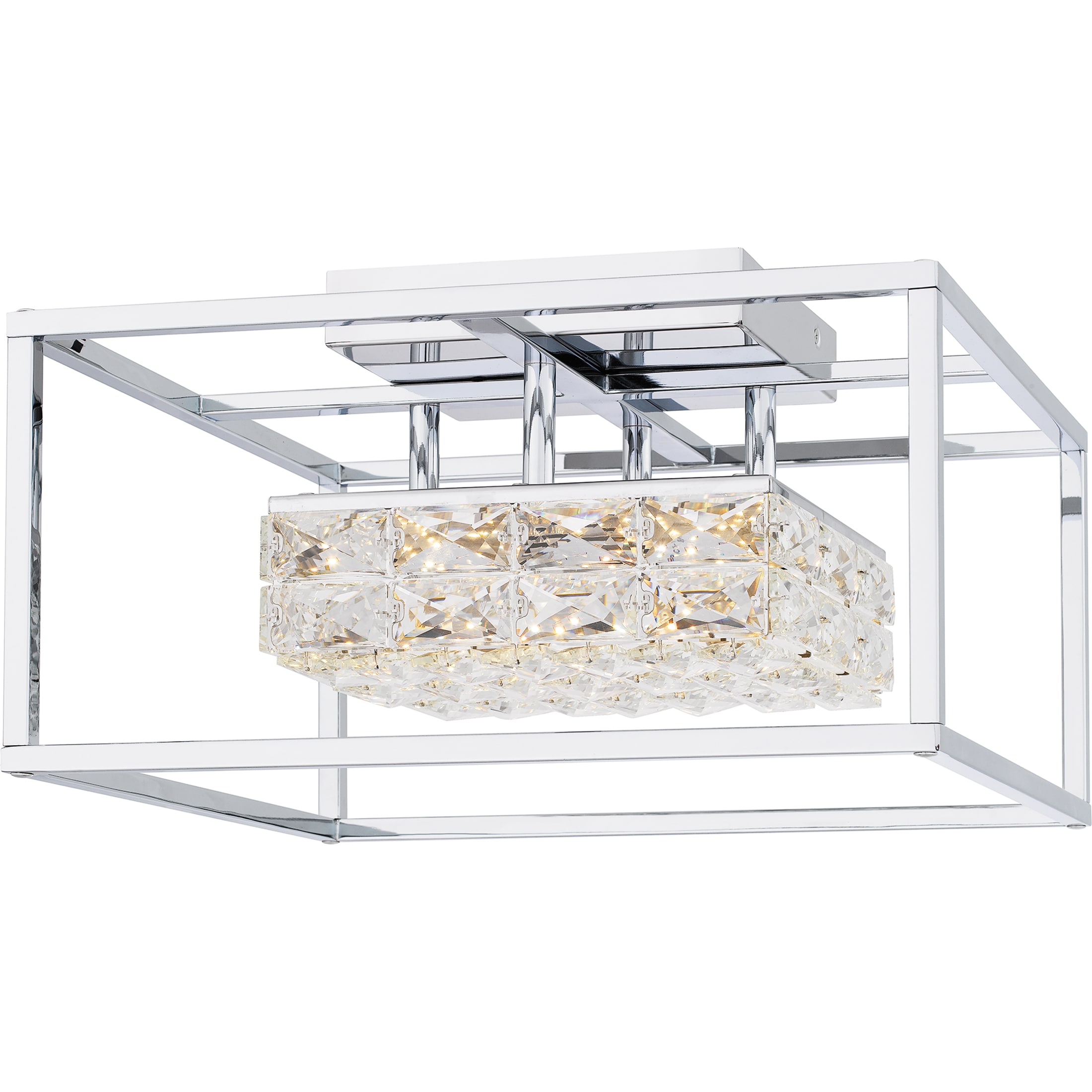 Quoizel PCDZ1716C Dazzle 1 -Light 15.75-in Polished Chrome Integrated LED Semi Flush Mount Light