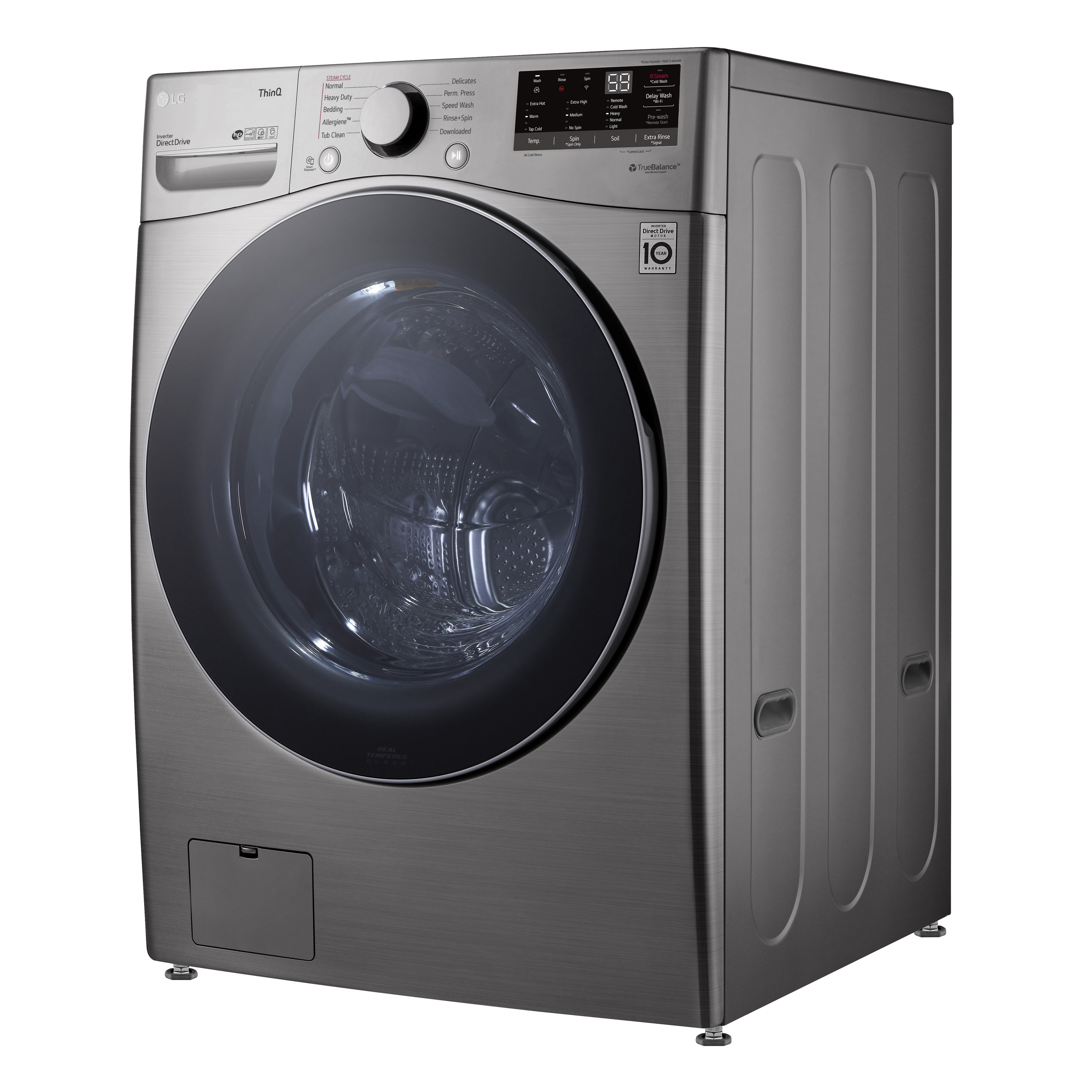 LG 4.5-cu ft High Efficiency Stackable Steam Cycle Smart Washer Steel) STAR in the Front-Load Washers department at Lowes.com