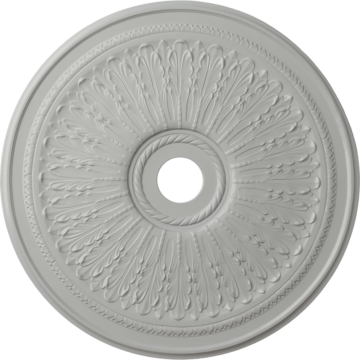 Ekena Millwork CM29OAFRF Oakleaf 29.125-in W x 29.125-in L Painted Frost Polyurethane Whole Ceiling Medallion