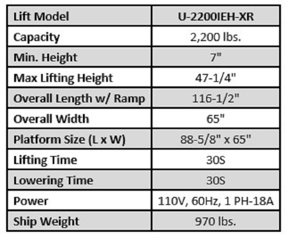 IDEAL U-2200IEH-XR Vehicle-Lifts - View #3
