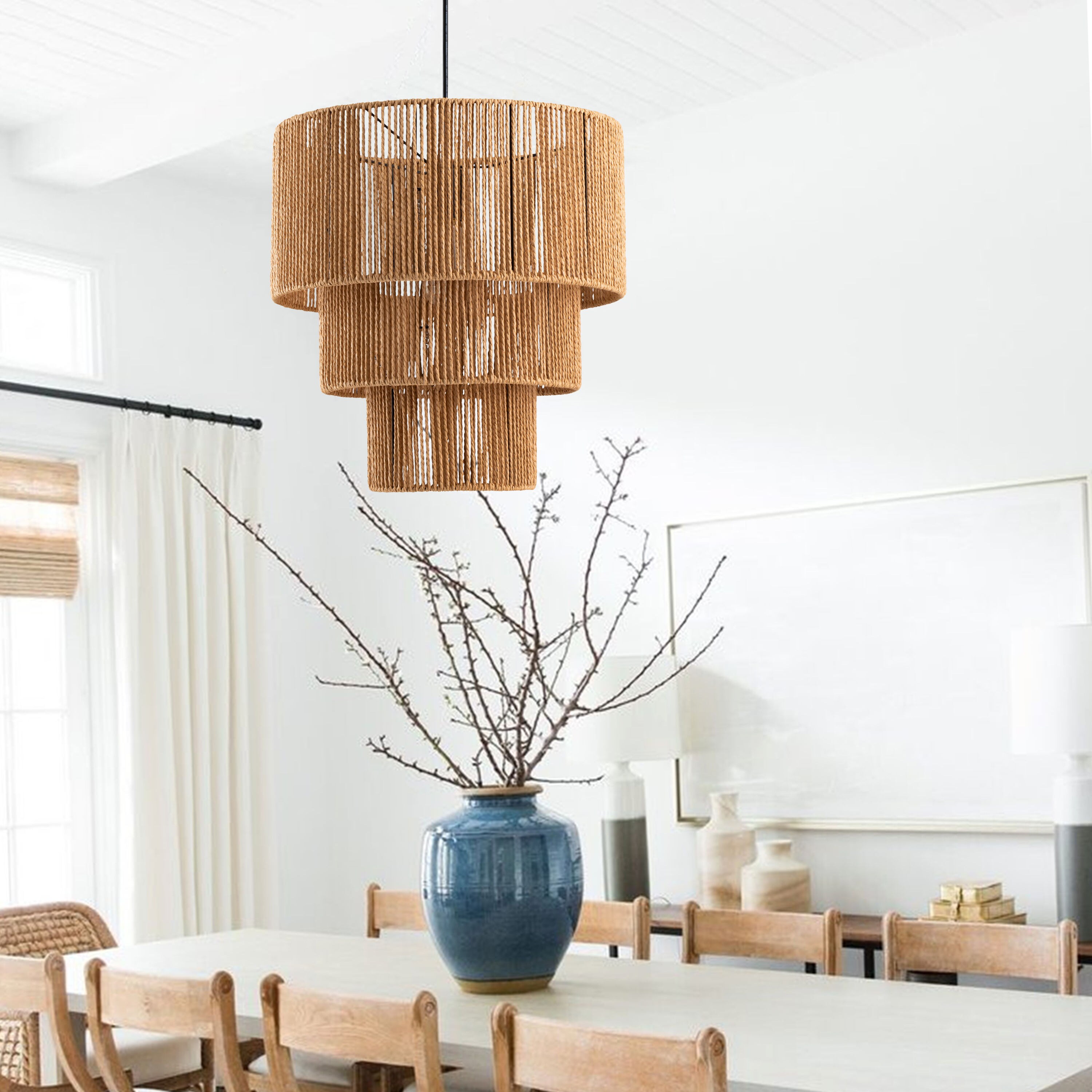 C Cattleya Black Coastal Drum Medium Hanging Pendant Light in the ...