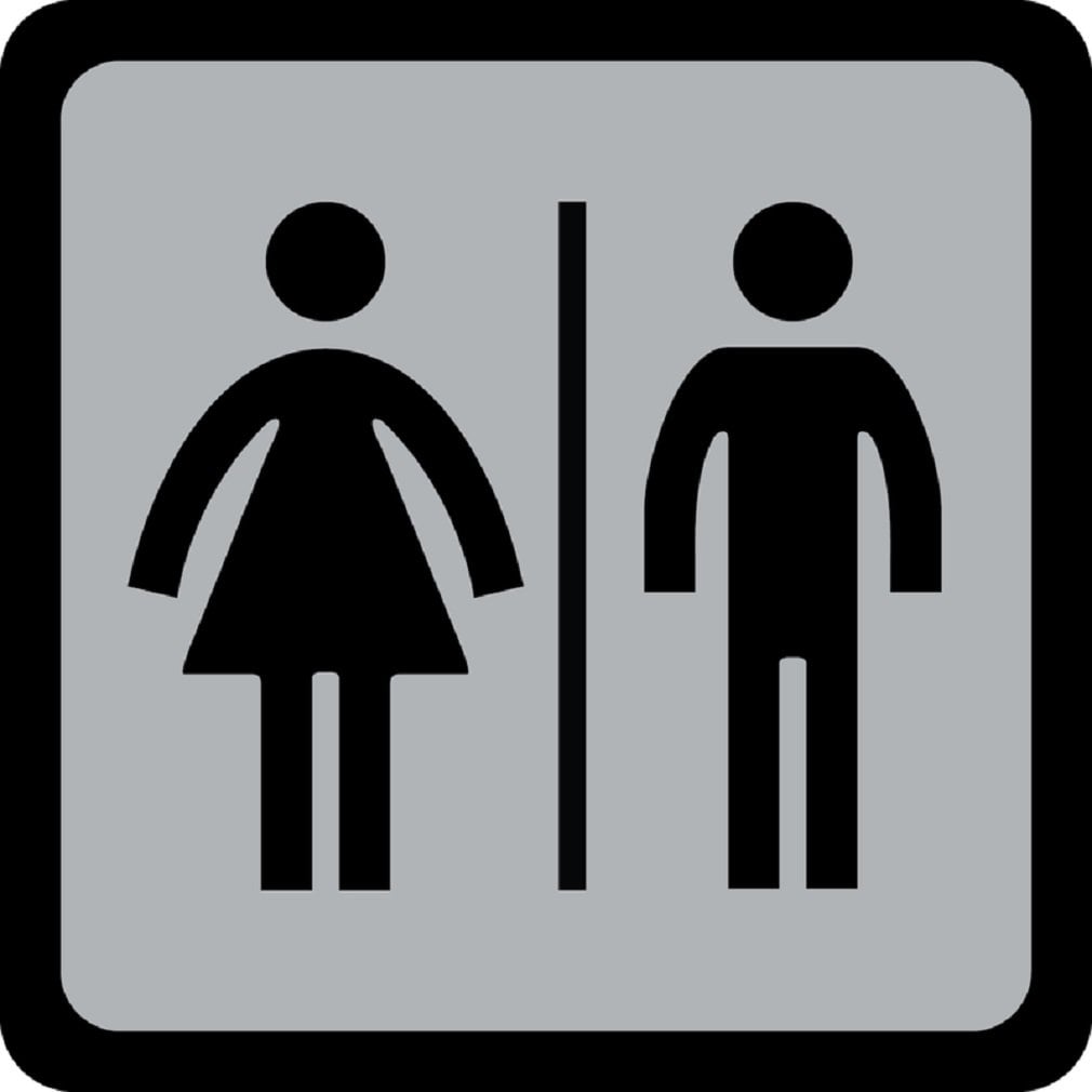 Hy-Ko Products HY-KO English Restroom Sign Plastic 4.5 in. H x 4.5 in ...