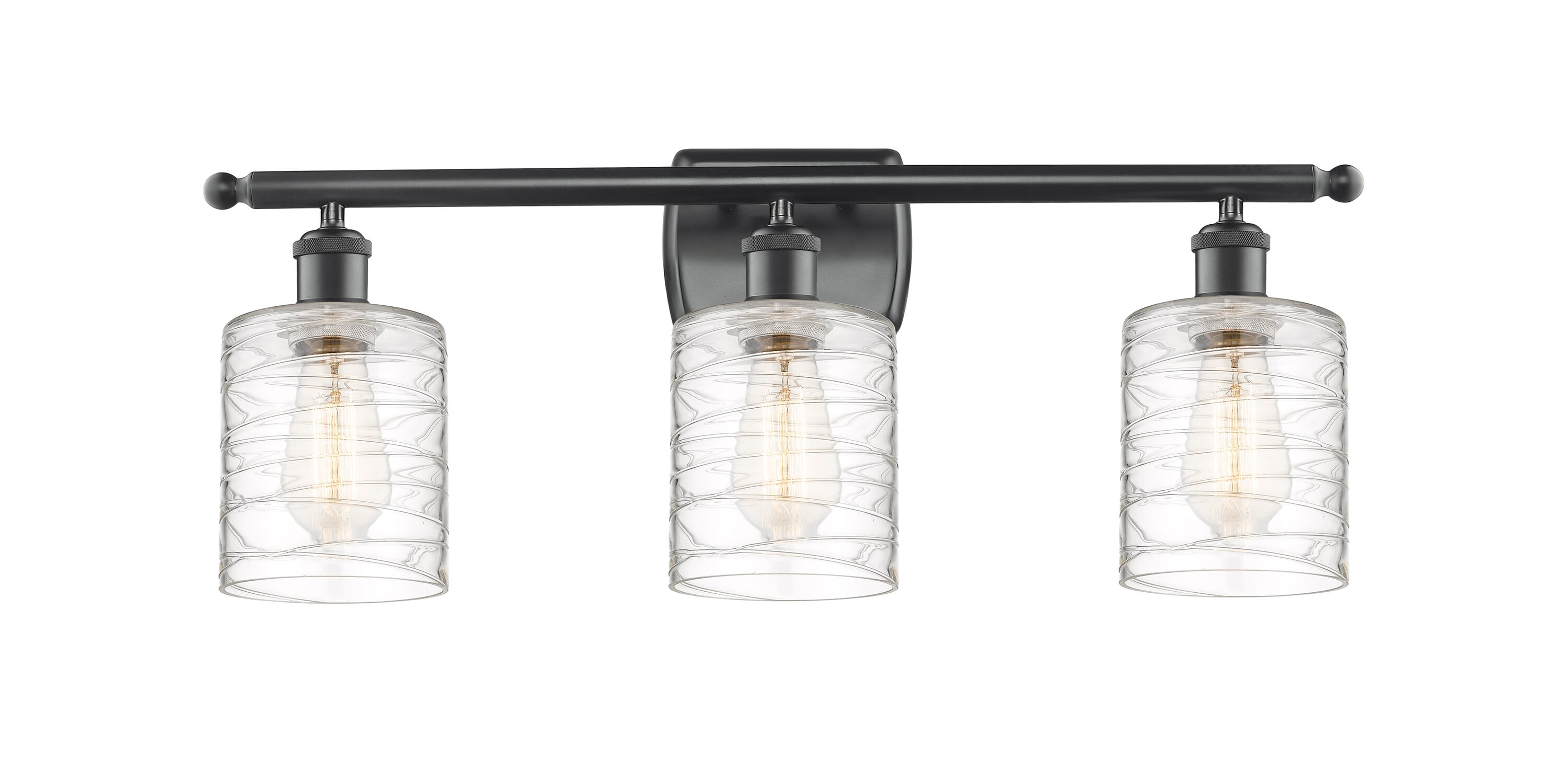Innovations Lighting 516-3W-BK-G1113 Cobbleskill 26-in 3 -Light Matte Black Industrial Vanity light