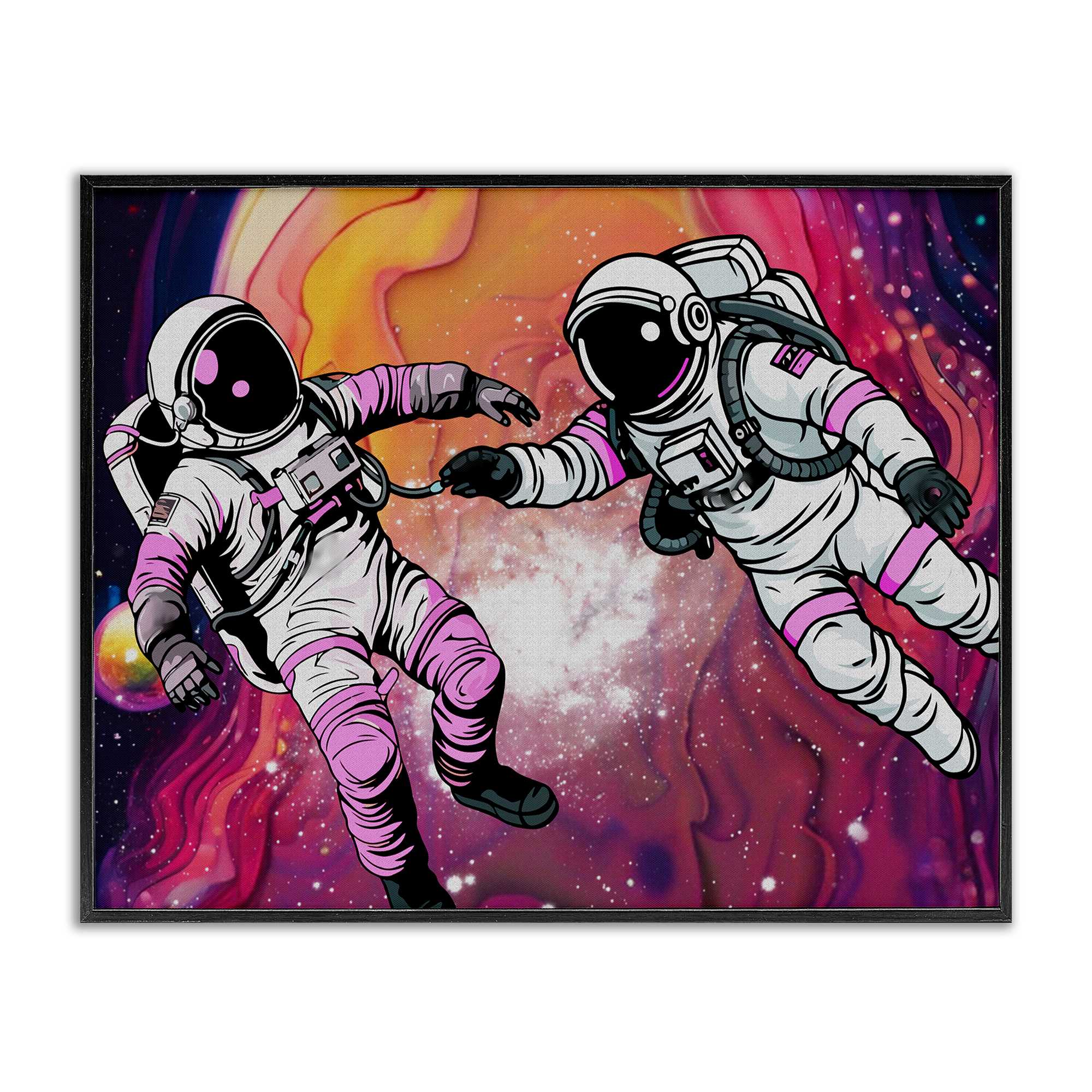 Stupell Industries BS-067-FR-16X20 Swirling Cosmic Space Astronauts Framed Giclee design by Jesse Keith