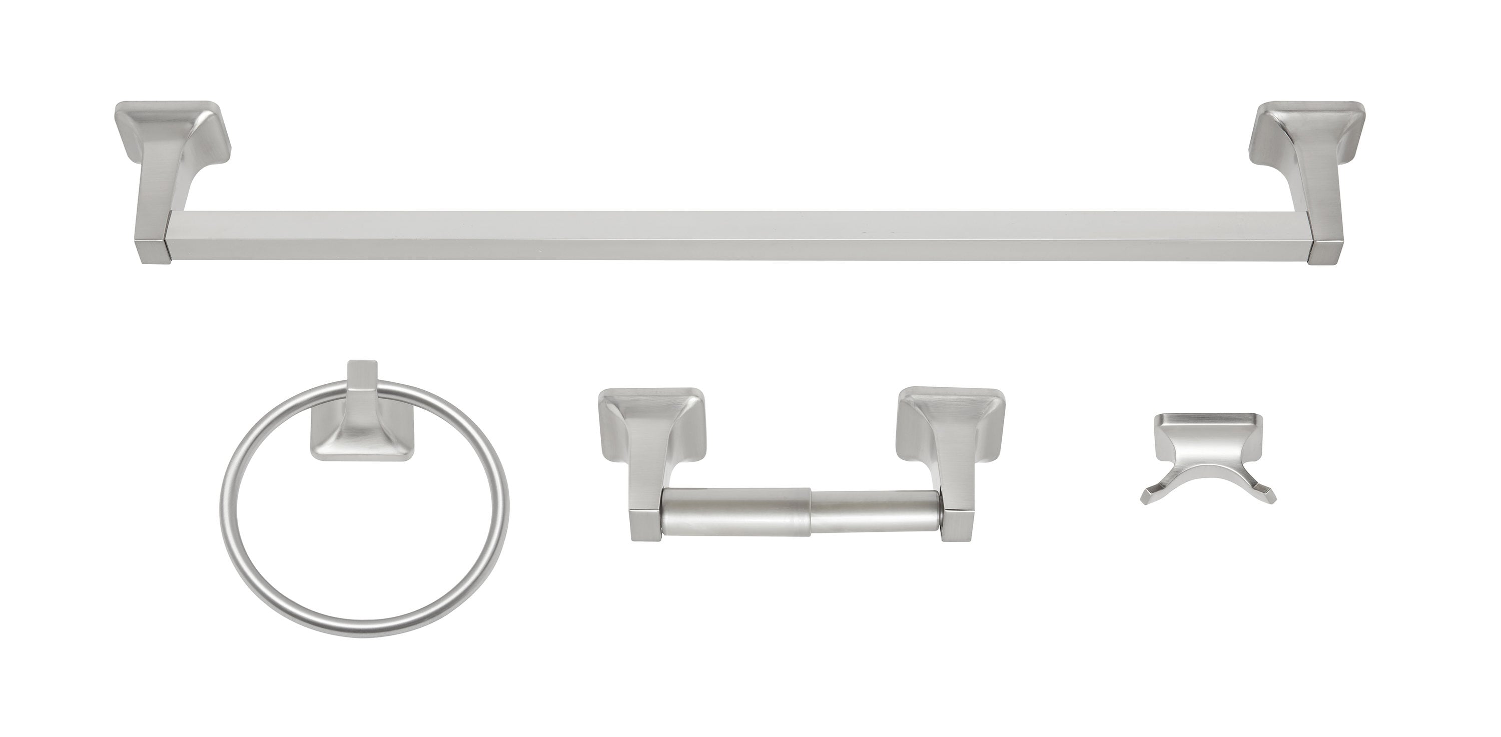 Cilee 10 Piece Brushed Nickel Bathroom Accessories Set, 16 inch Brushed  Nickel Bathroon Hardware Set Towel Bar Ring Toilet Paper