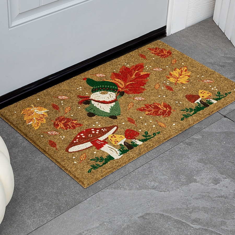 Imports Decor Autumn 1-1/2-ft x 2-1/2-ft Brown Rectangular Outdoor Door Mat Imports Decor Autumn 1-1/2-ft x 2-1/2-ft Brown Rectangular Outdoor Door Mat