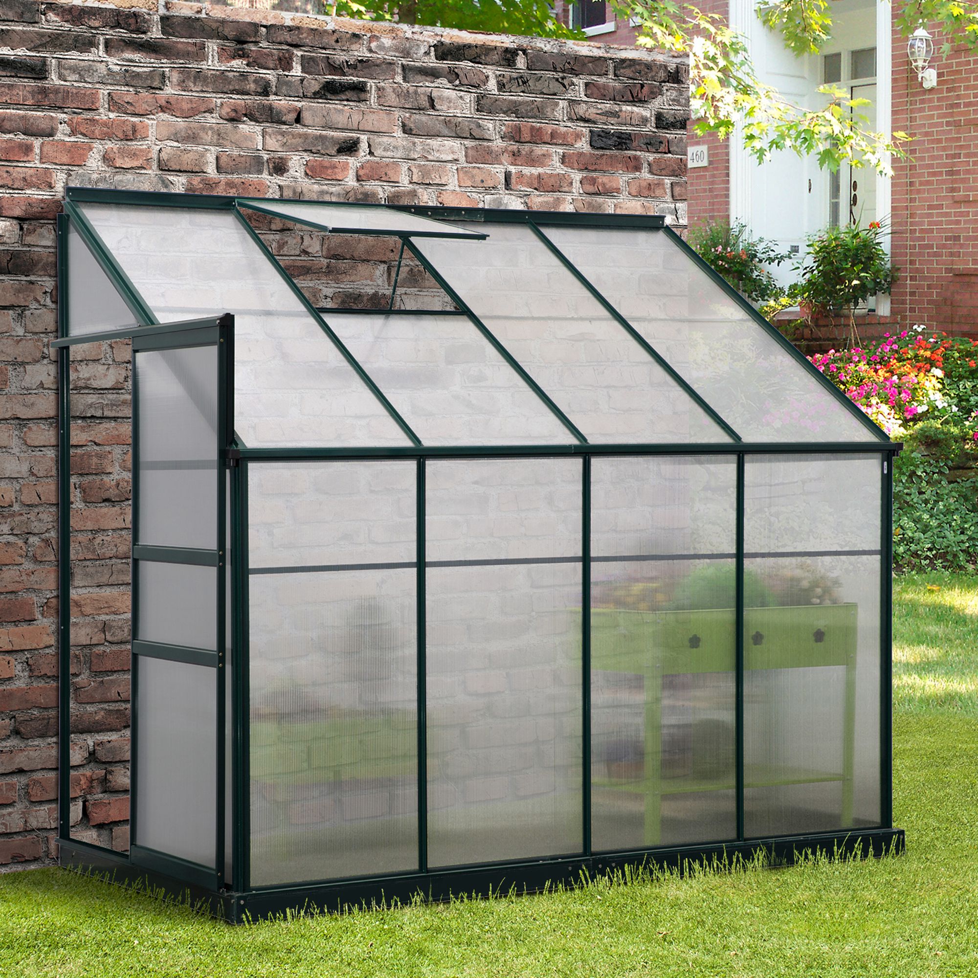 Outsunny 8 2 Ft L X 4 1 Ft W X 7 25 Ft H Clear Greenhouse In The Greenhouses Department At Lowes Com