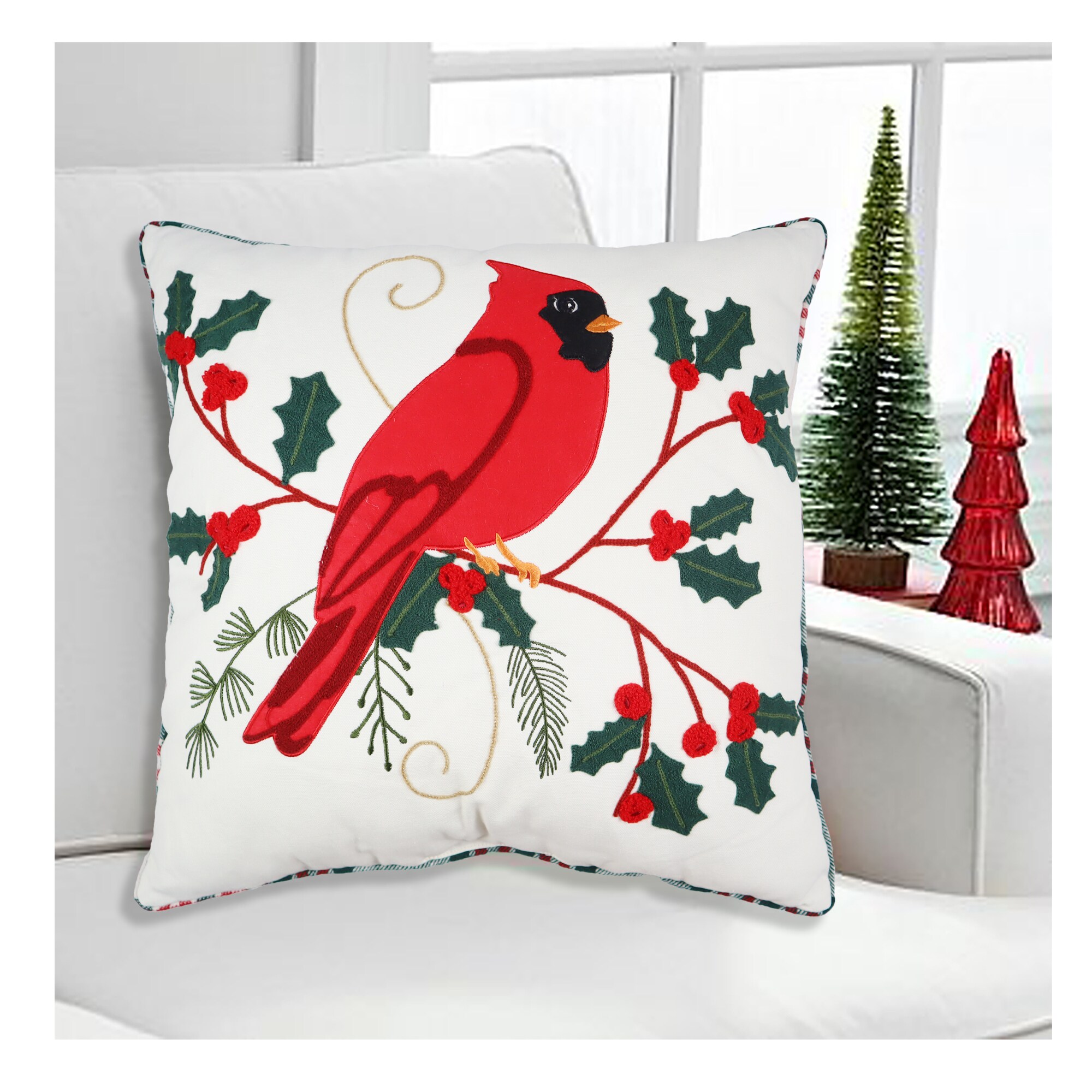 Holiday Living 18 in Pillow Cardinal Christmas Decor in the