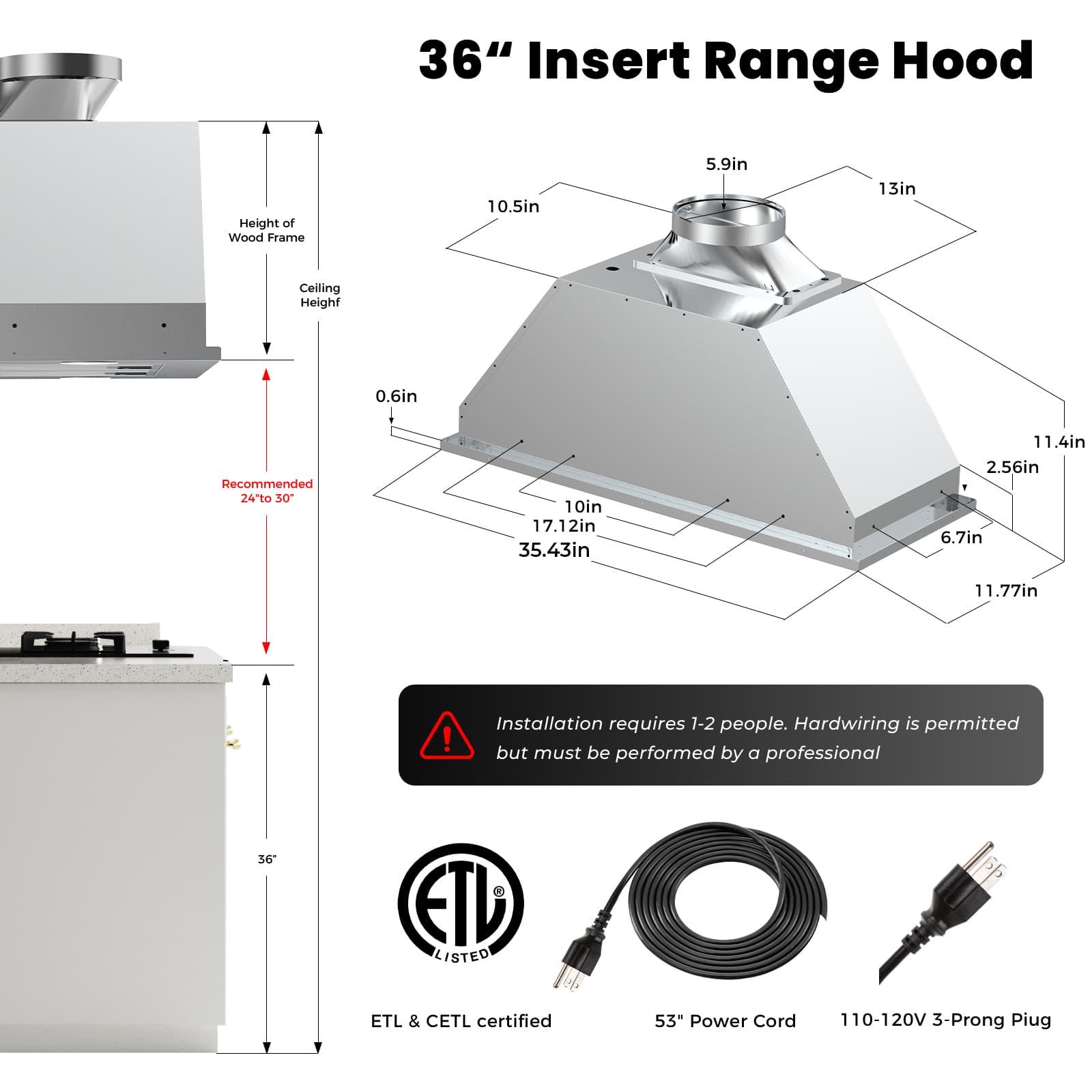 DIVAN DHB01-36 Undercabinet-Range-Hoods - View #3