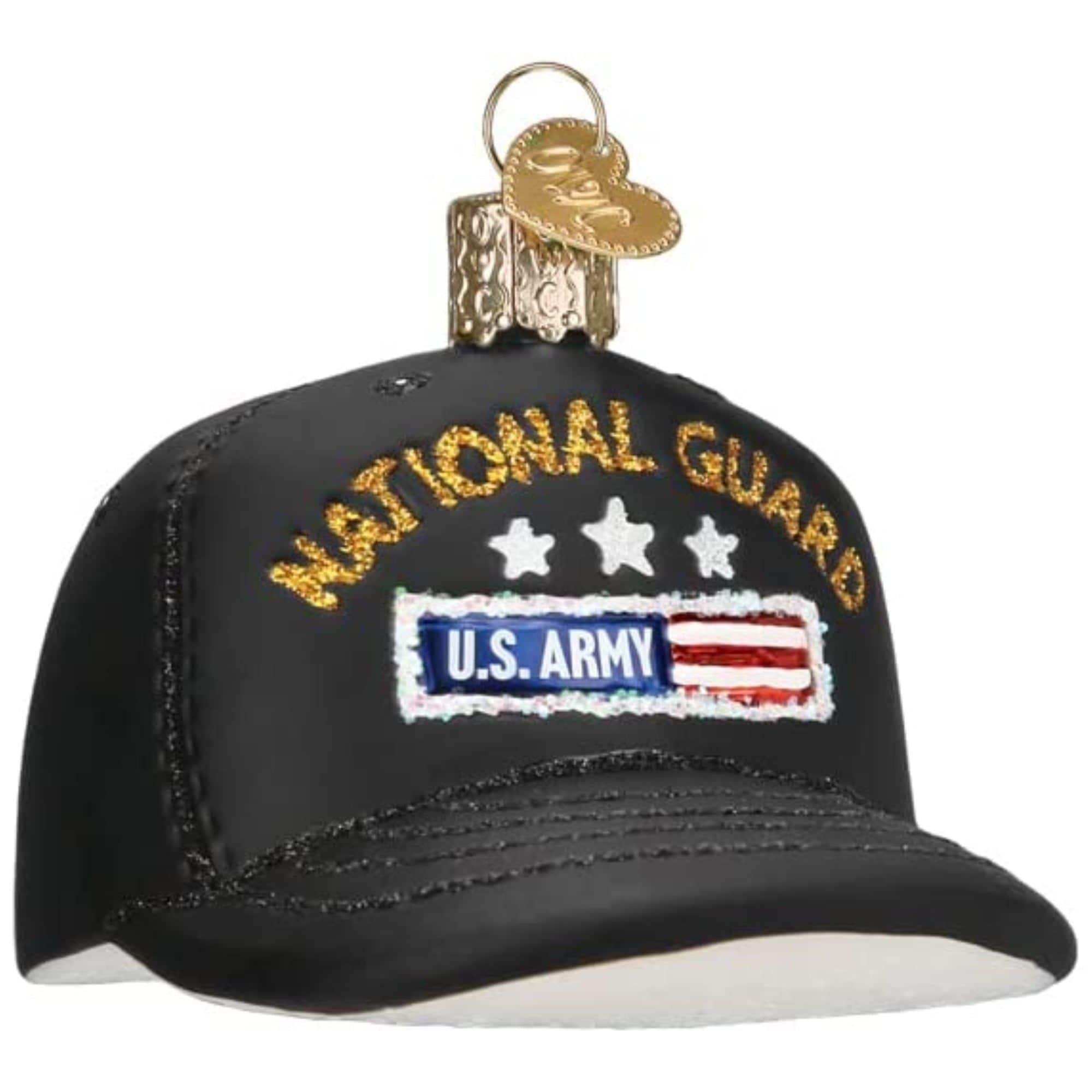 Old World Christmas 729343324894 Blown Glass Ornament for Christmas Tree - National Guard Cap
