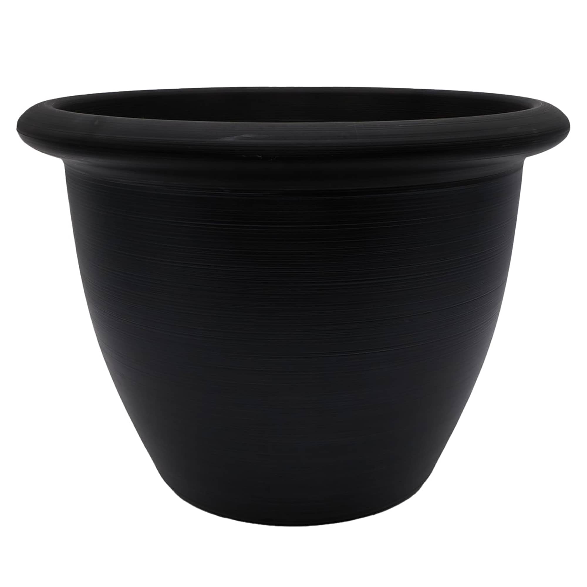 The HC Companies SAA14001G18C006LRBJD Sevilla Self-Watering Pot with Internal Disk  14 Inch  Black