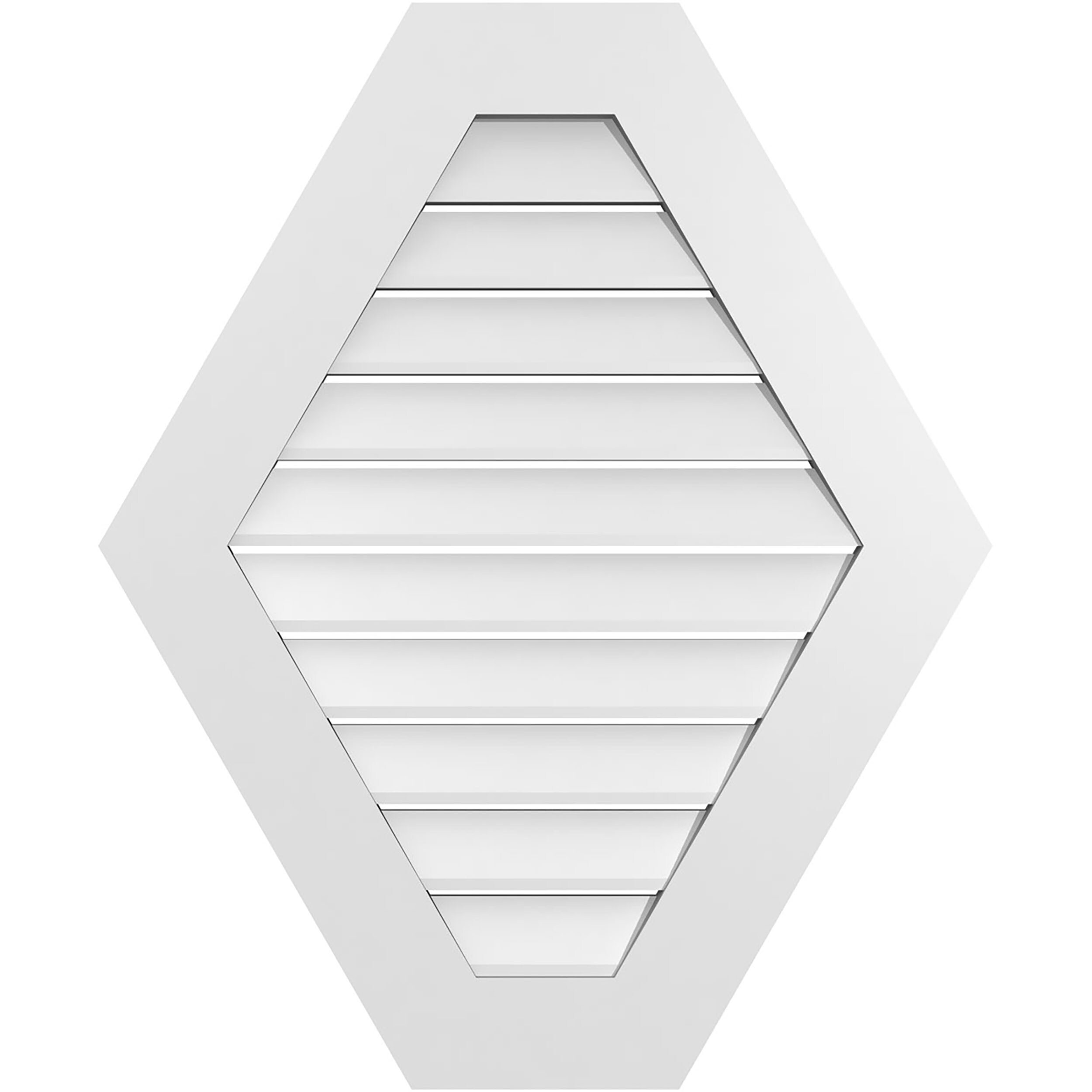 Ekena Millwork GVPHP28X3401SF 28-Inches x 34-Inches Off-white Peaked PVC Gable Louver Vent