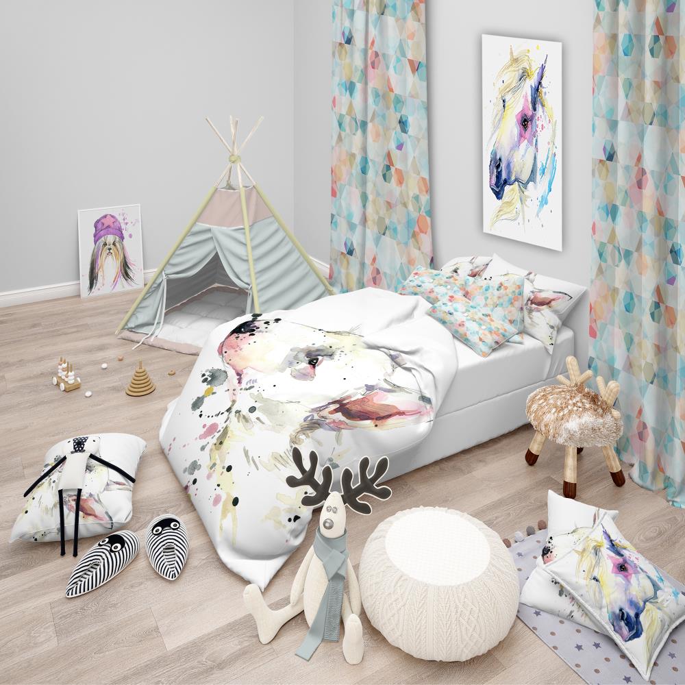 Designart BED13395-T 3 -Piece White Twin Duvet cover Set