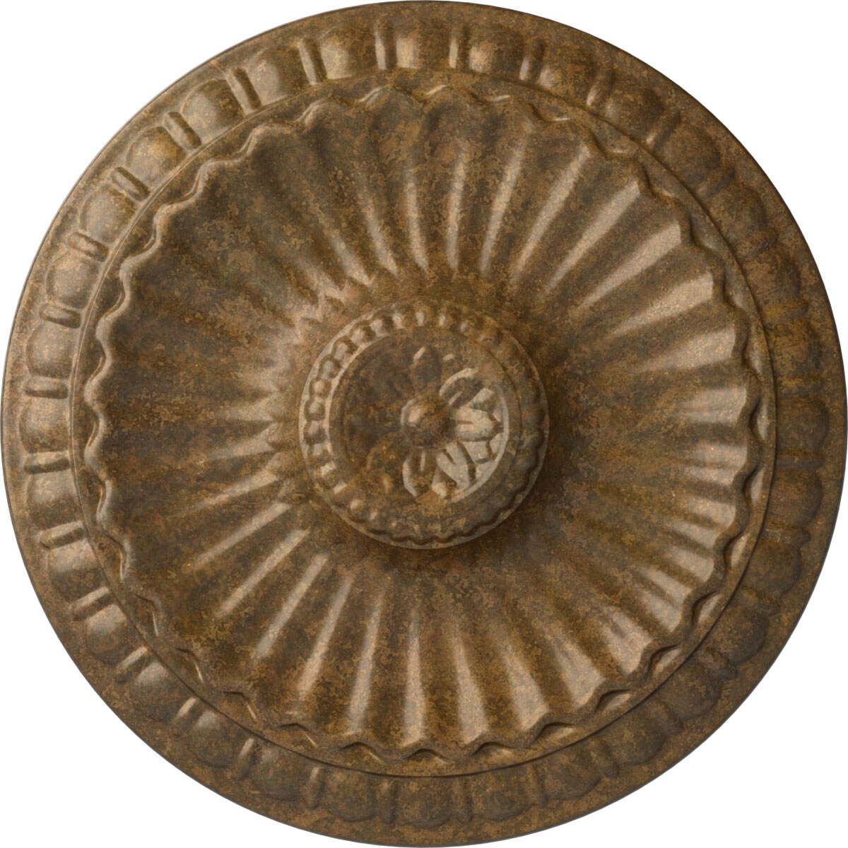 Ekena Millwork CM11LIRZS Linus 11.25-in W x 11.25-in L Painted Rubbed Bronze Polyurethane Whole Ceiling Medallion