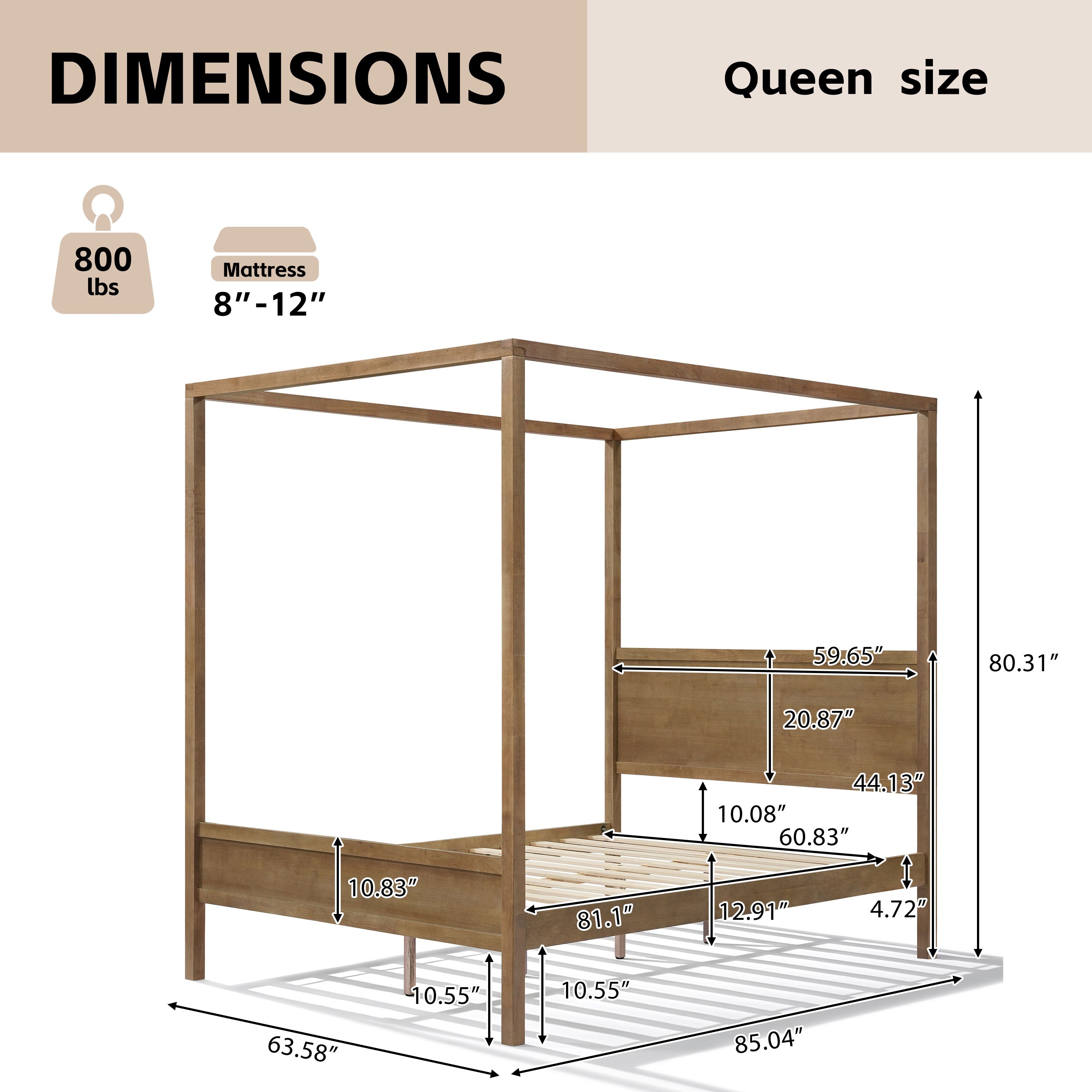 Christopher Knight Home Argus Modern Wood Queen Size Canopy Platform ...
