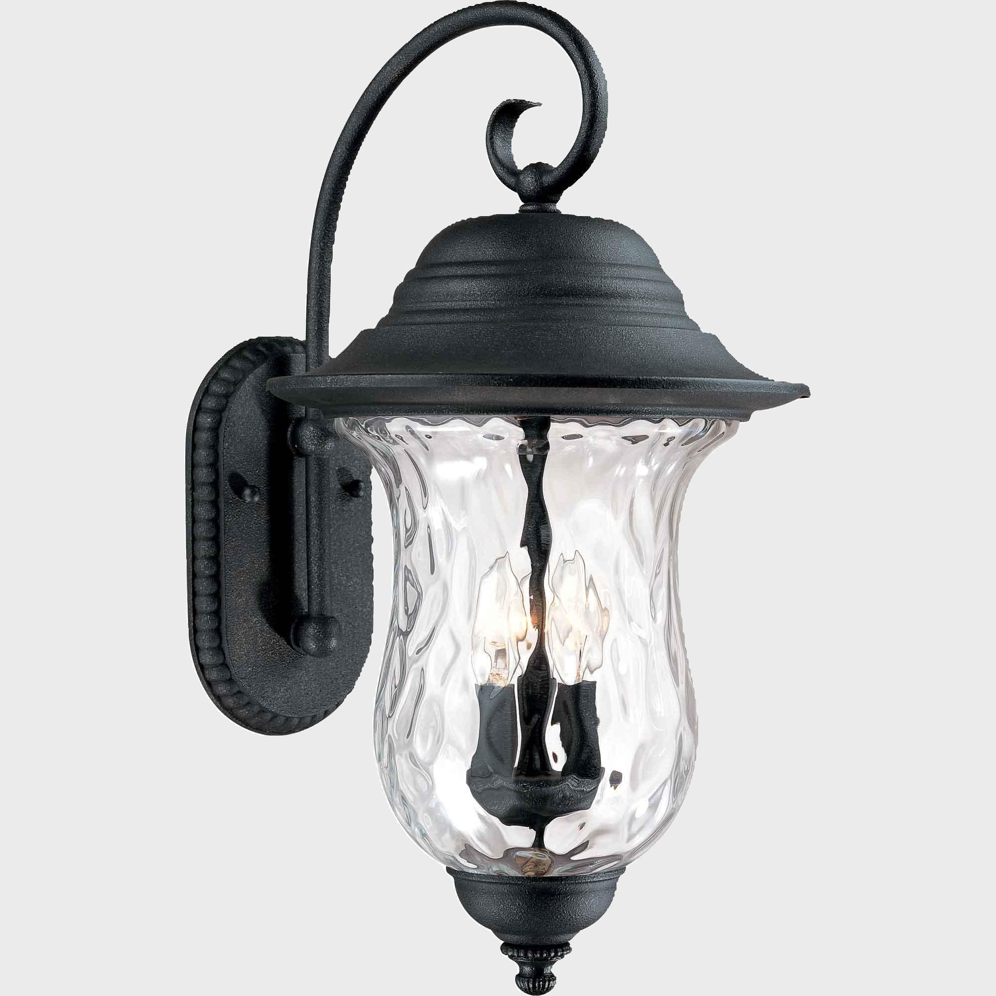Aurora Antique Iron 23.5" Outdoor Wall Sconce with Water Glass