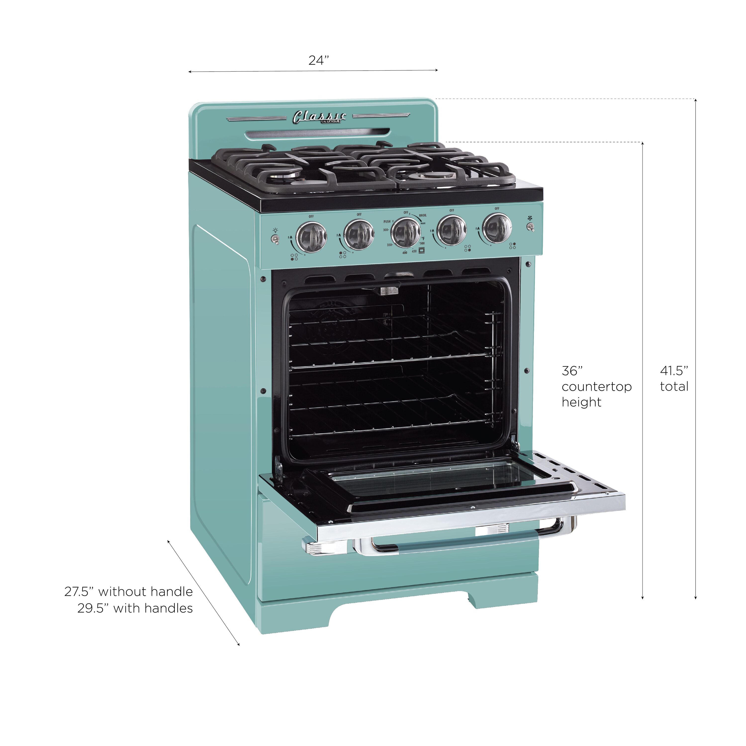 Unique Appliances Classic Retro 24 in. in Ocean Mist Turquoise Top Control Dishwasher with Stainless Steel Tub and 3rd Rack