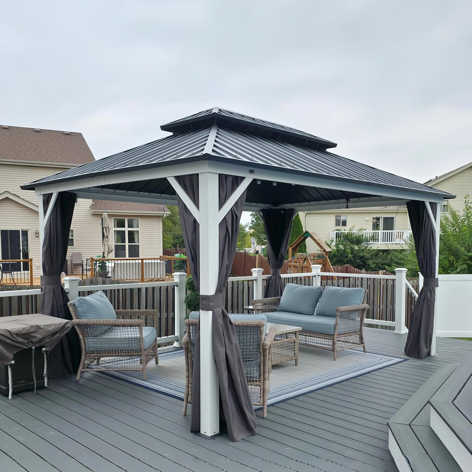PURPLE LEAF LS02JJG1014 Wood-Resin-Gazebos - View #4