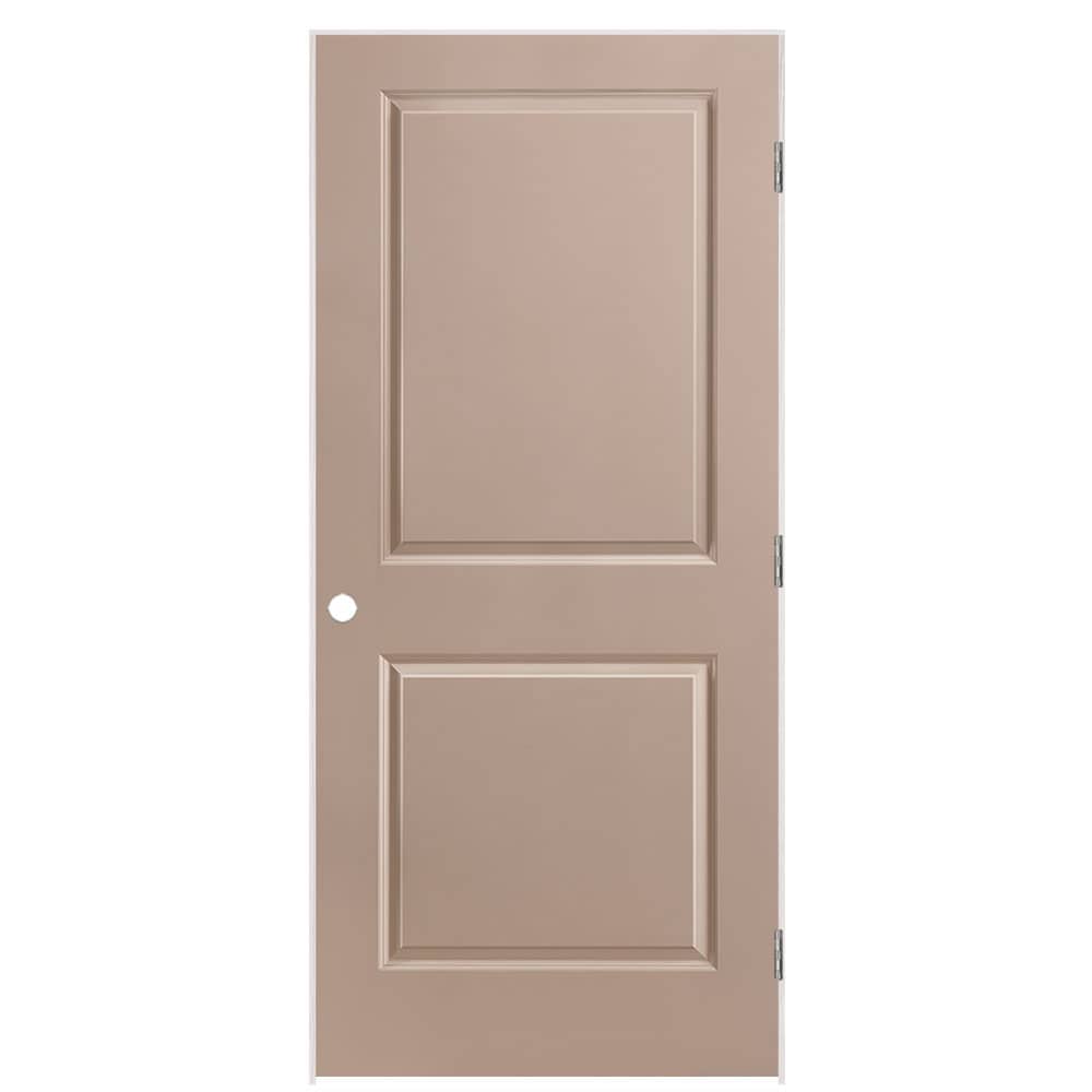 Masonite 1316087 36-in x 80-in Sandpiper Solid core 2-panel square Left hand Smooth Prefinished Molded composite Flat Jamb Single Prehung Interior Door