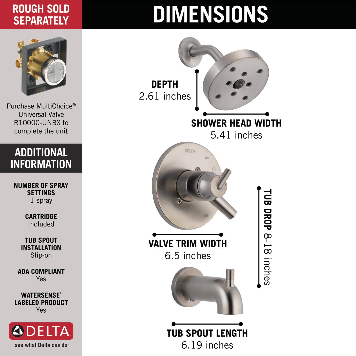 Delta T17459-SS Tub-Shower-Faucets - View #5