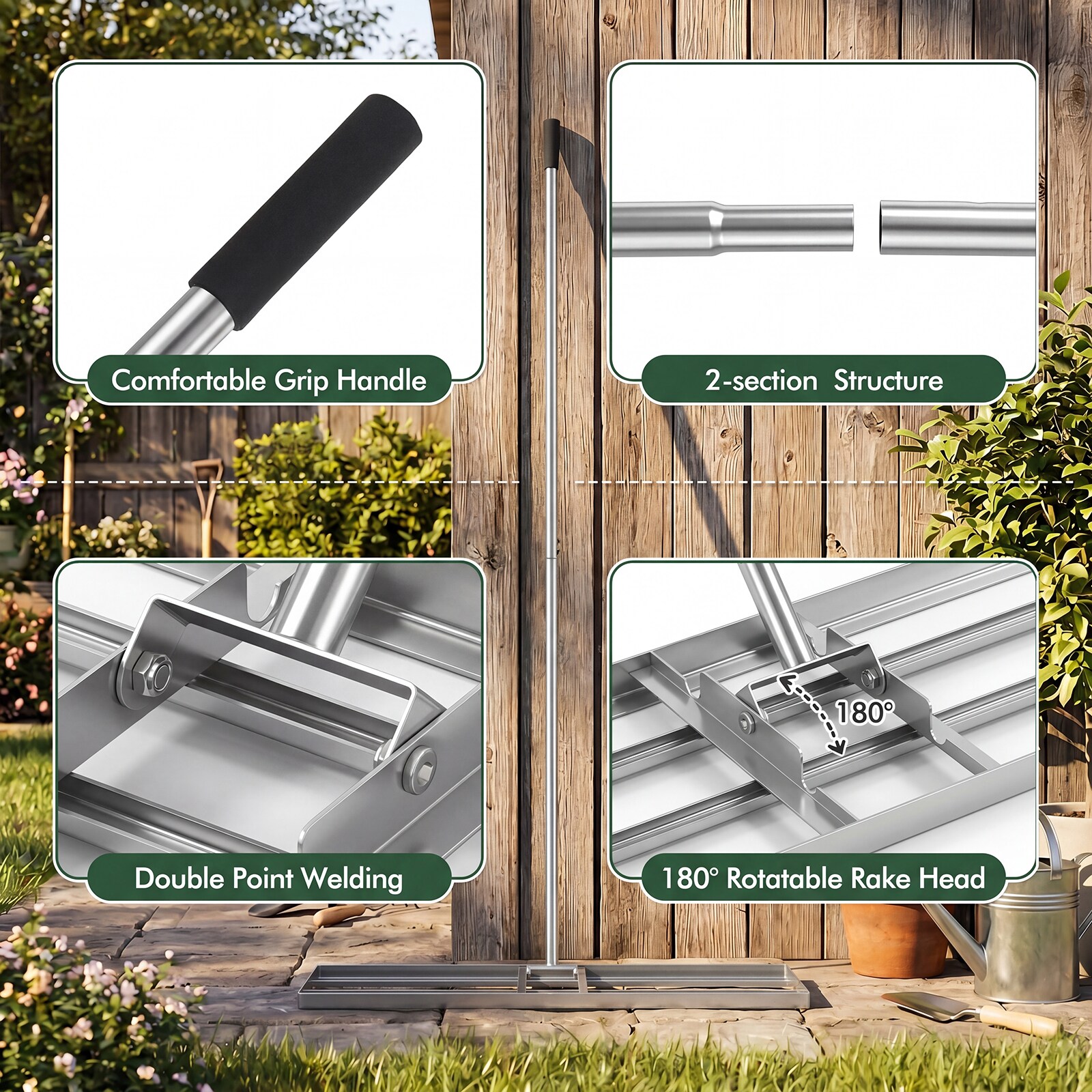 Costway CSHY006649 Level-Head-Rakes - View #8