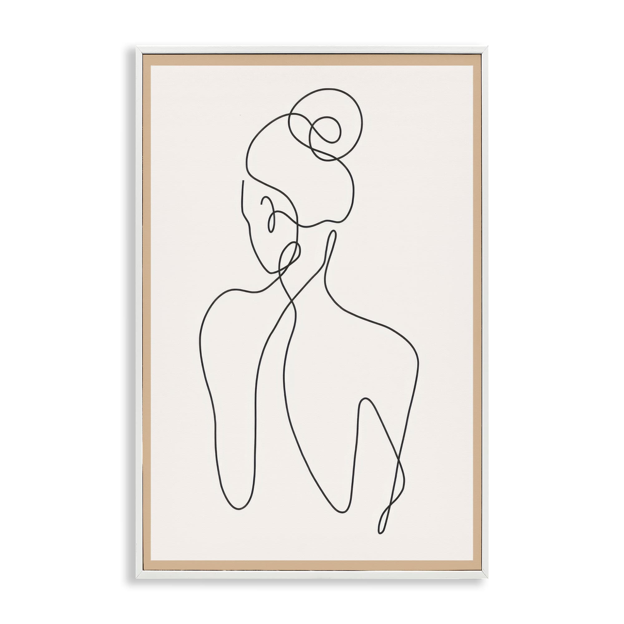 Stupell Industries BT-859-WFR-16X24 Minimal Woman Line Drawing Framed Giclee design by LSR Creative Studio