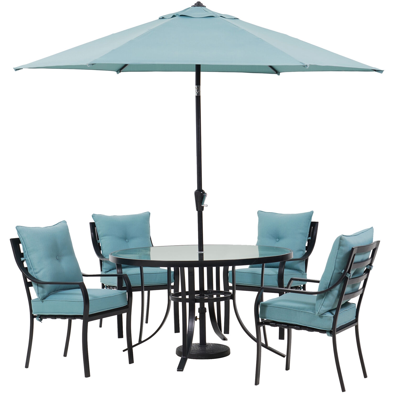 Hanover LAVDN5PCRD-BLU-SU Patio-Dining-Sets - View #2