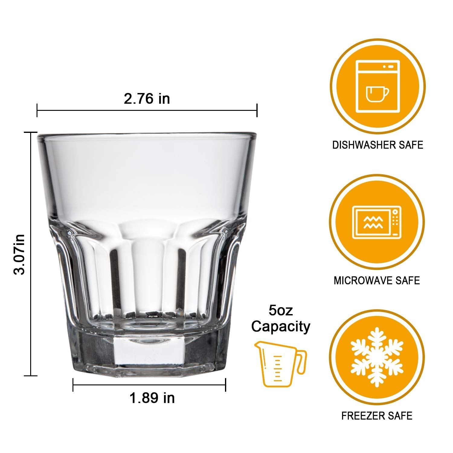 Etokfoks  clear glass shot glasses set of 20 heavy base drinkware 2 76 in mouth 3 07 in height 1 89 in bottom dishwasher safe