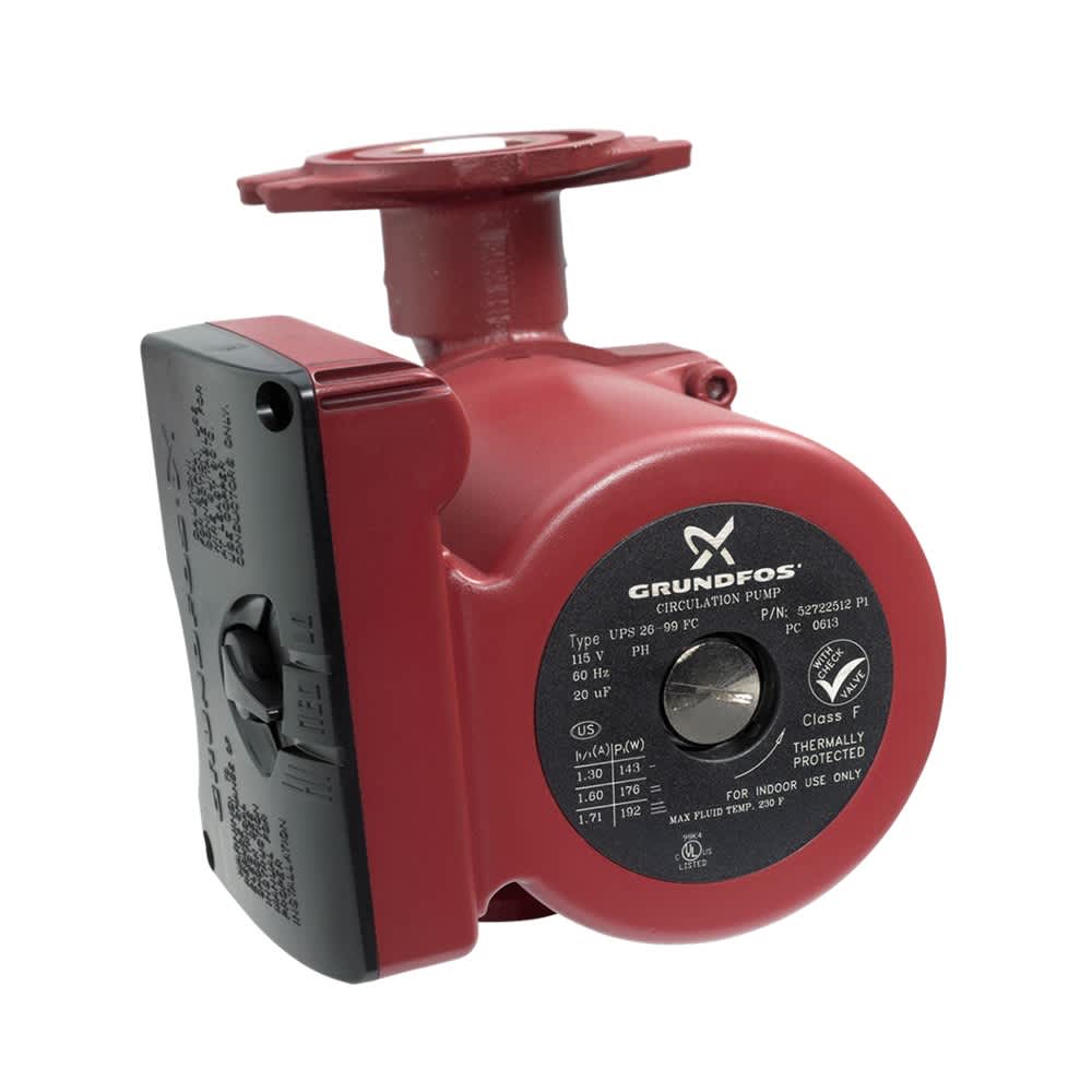 Grundfos UPS 26-99 SFC 1/6 HP 115V Stainless Steel 3-Speed Circulator Pump
