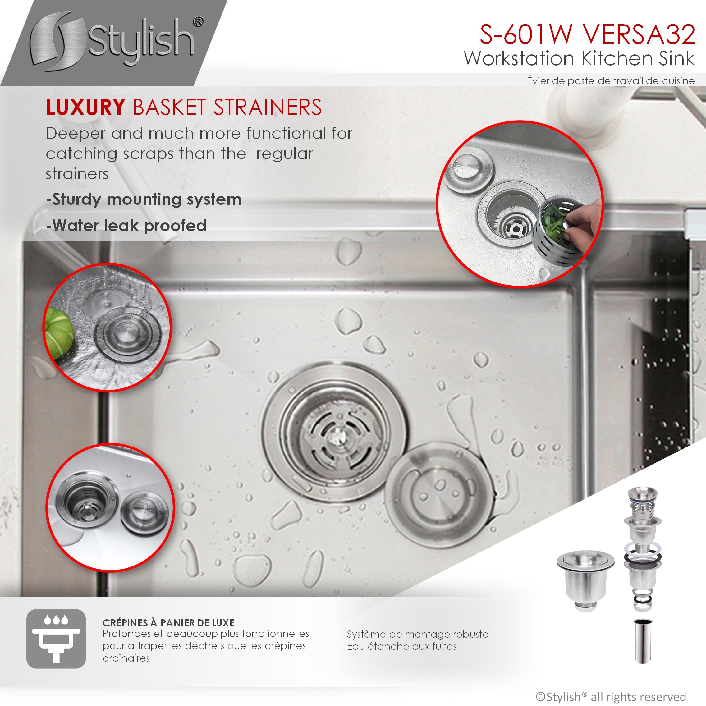 Stylish S-601W1 Kitchen-Sinks - View #12