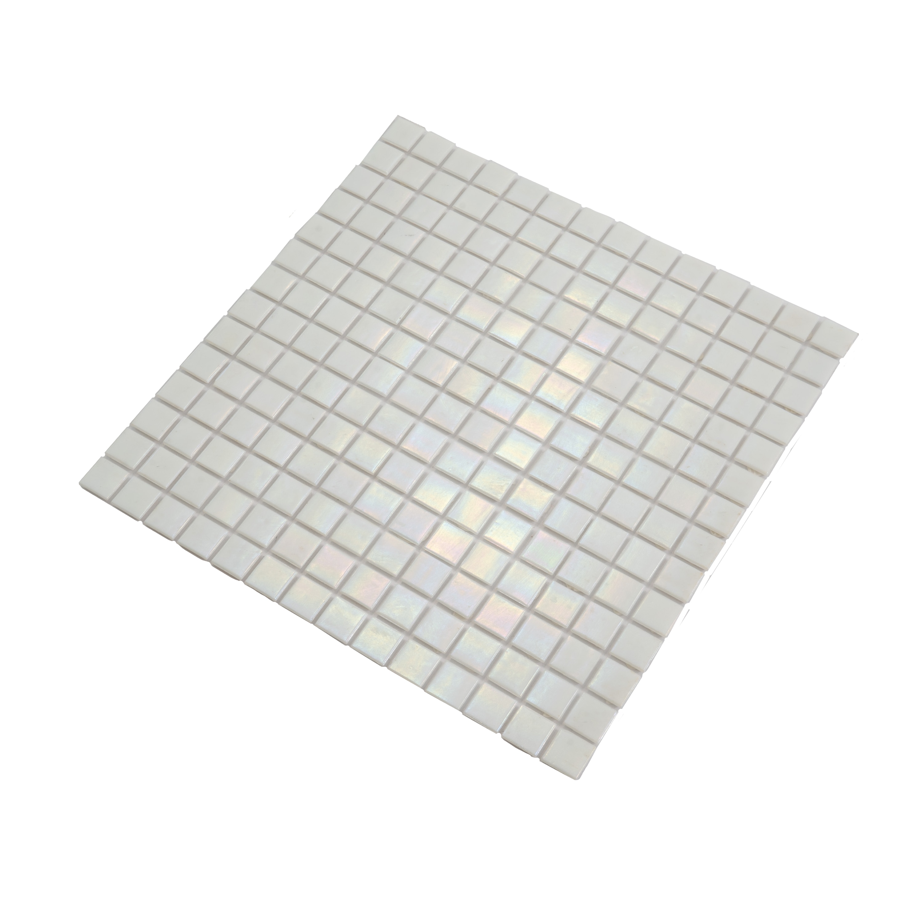 Nacreous 12" x 12" Iridescent White Glass Mosaic Tile