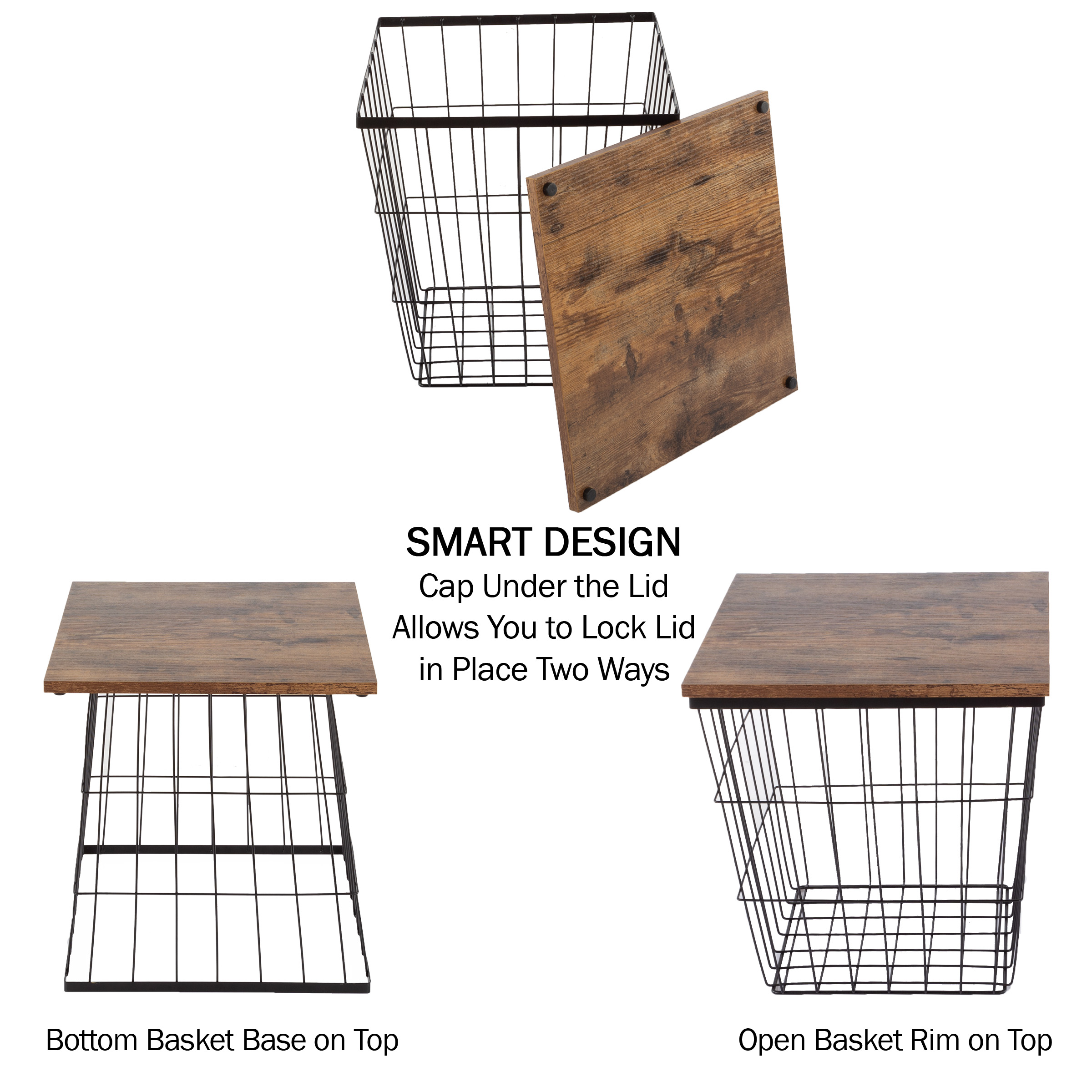 Lavish Home 80-ENDTBL-2-2SQ-BN End-Tables - View #5