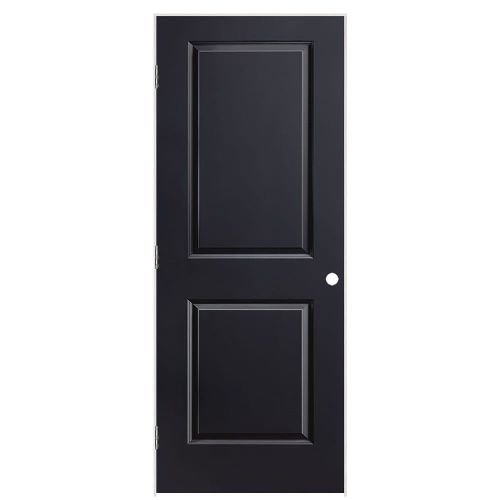 Masonite 32-in x 80-in Midnight Hollow Core 2-panel Square Left Hand Smooth Prefinished Molded Composite Flat Jamb Single Prehung Interior Door -  1315950