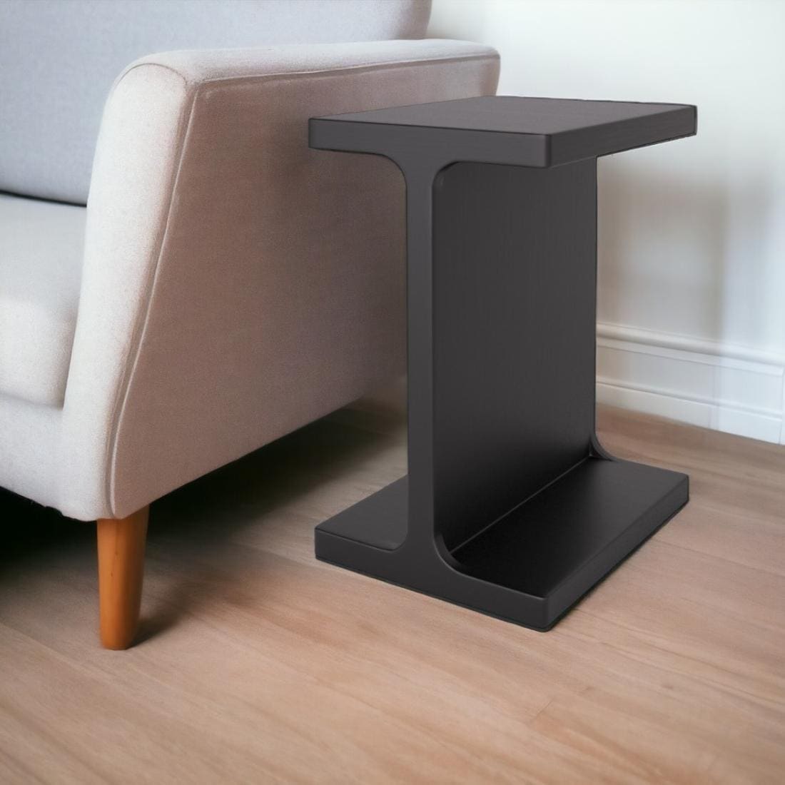 HomeRoots 4000556520 15-in W x 20.1-in H Black Wood Rectangular Modern End Table