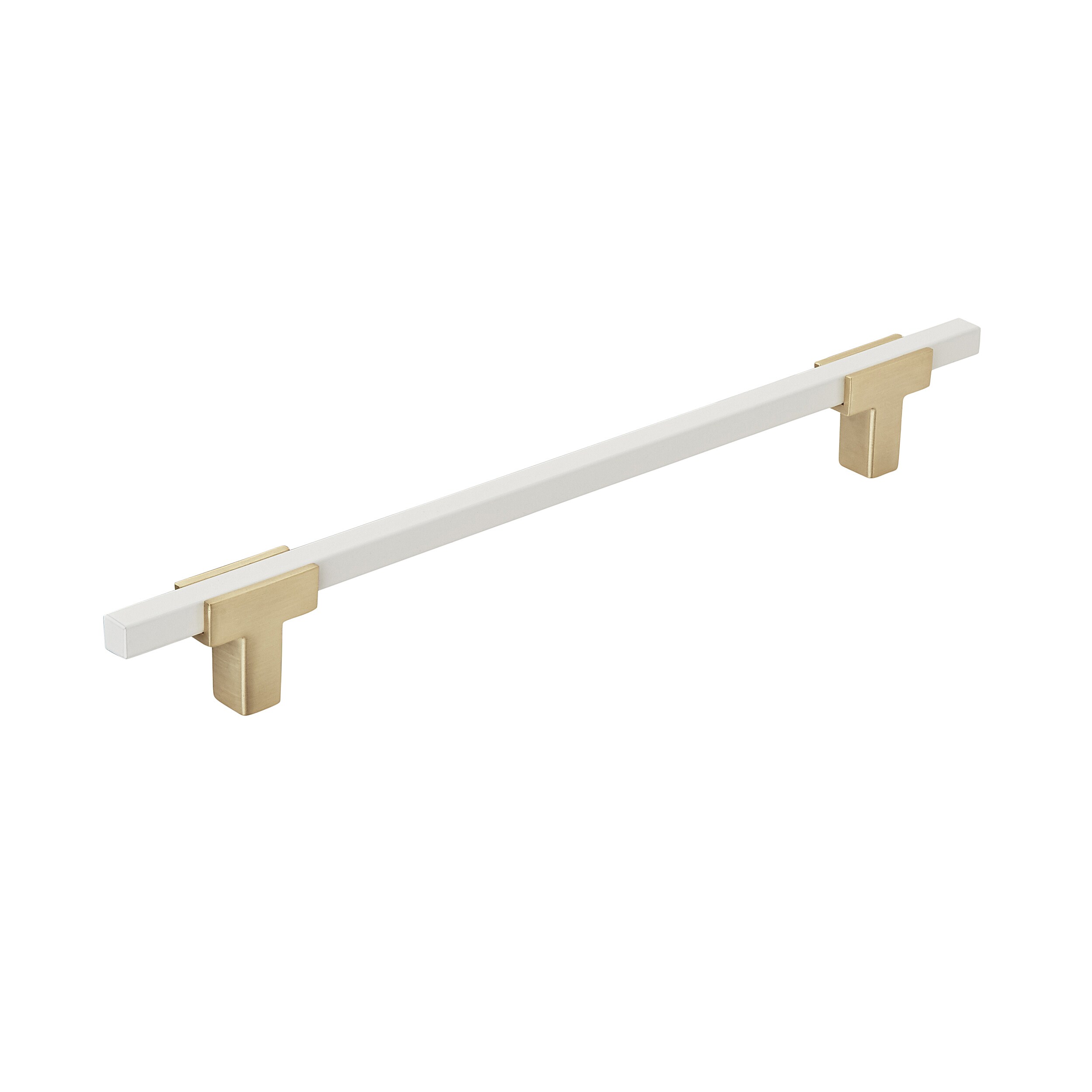 Amerock BP778192BGLWHT Urbanite 7-9/16-in , 192mm Center to Center Brushed Gold/White Rectangular Bar