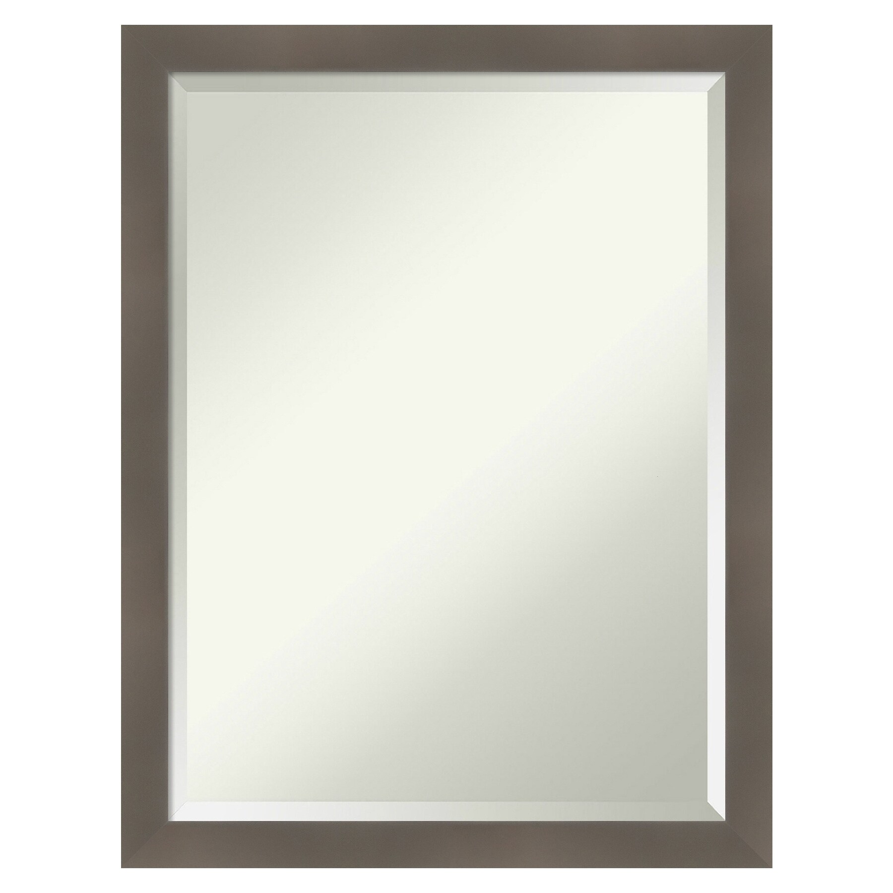Amanti Art A17008100650 Edwin Clay Grey Frame 20.5-Inches W x 26.5-Inches H Rectangle Salon Scoop Silver Framed Vanity Mirror