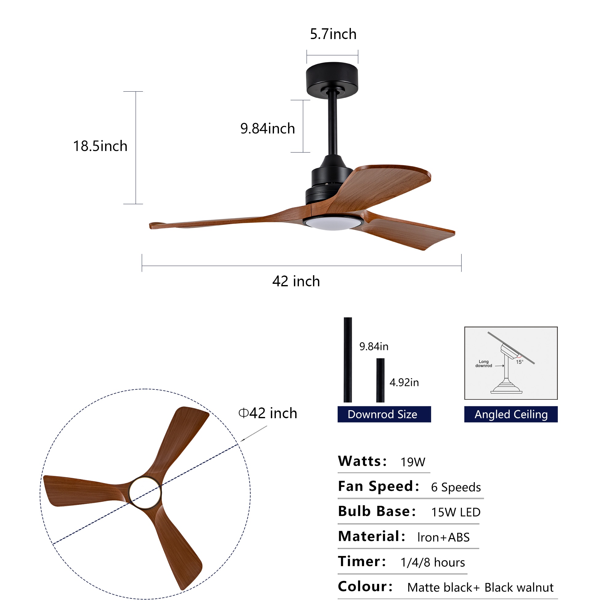 SINOFURN SYF110018BK Ceiling-Fans - View #4