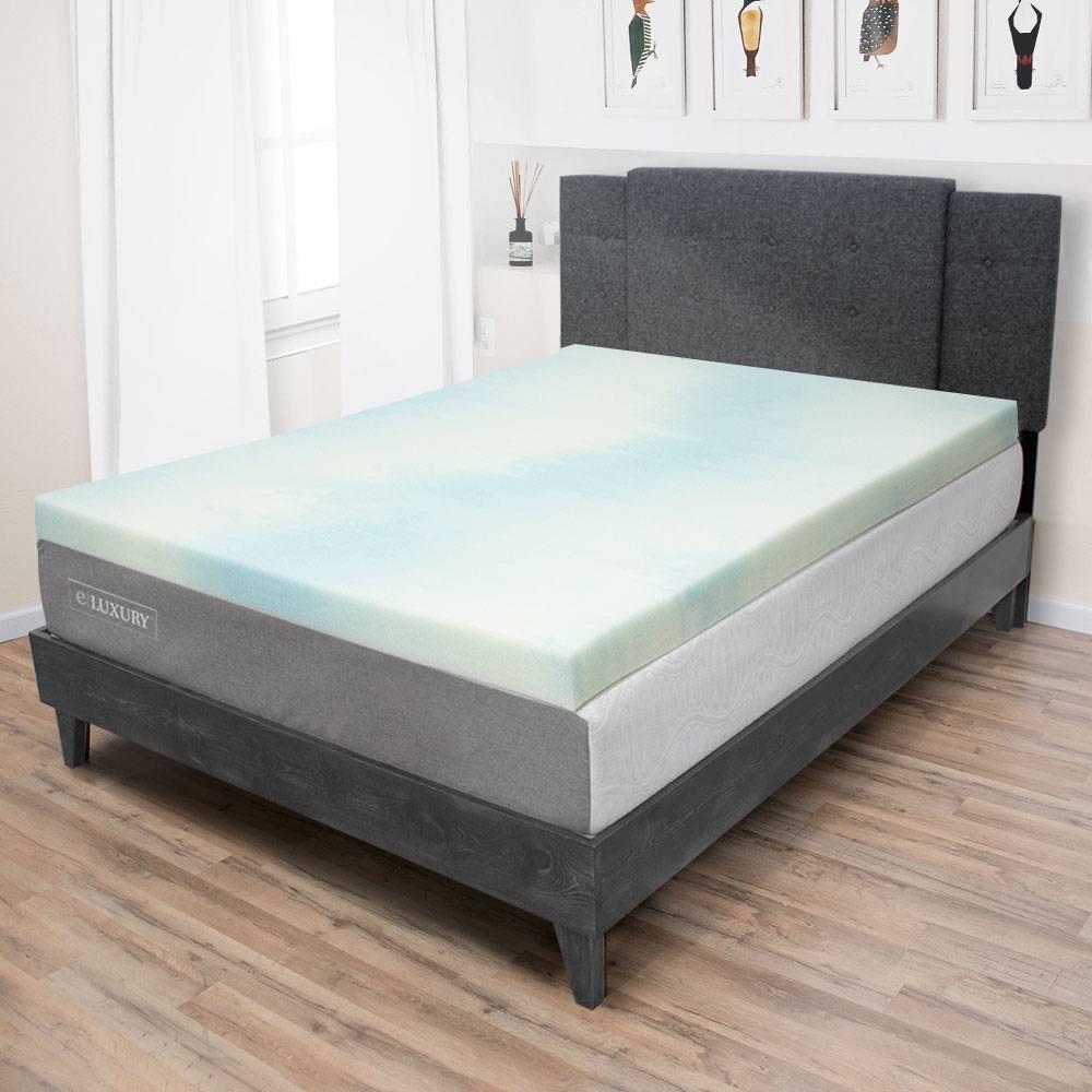 eLuxury EF3.0FOAMTOPPERQN 3-in D Memory Foam Queen Hypoallergenic Mattress Topper