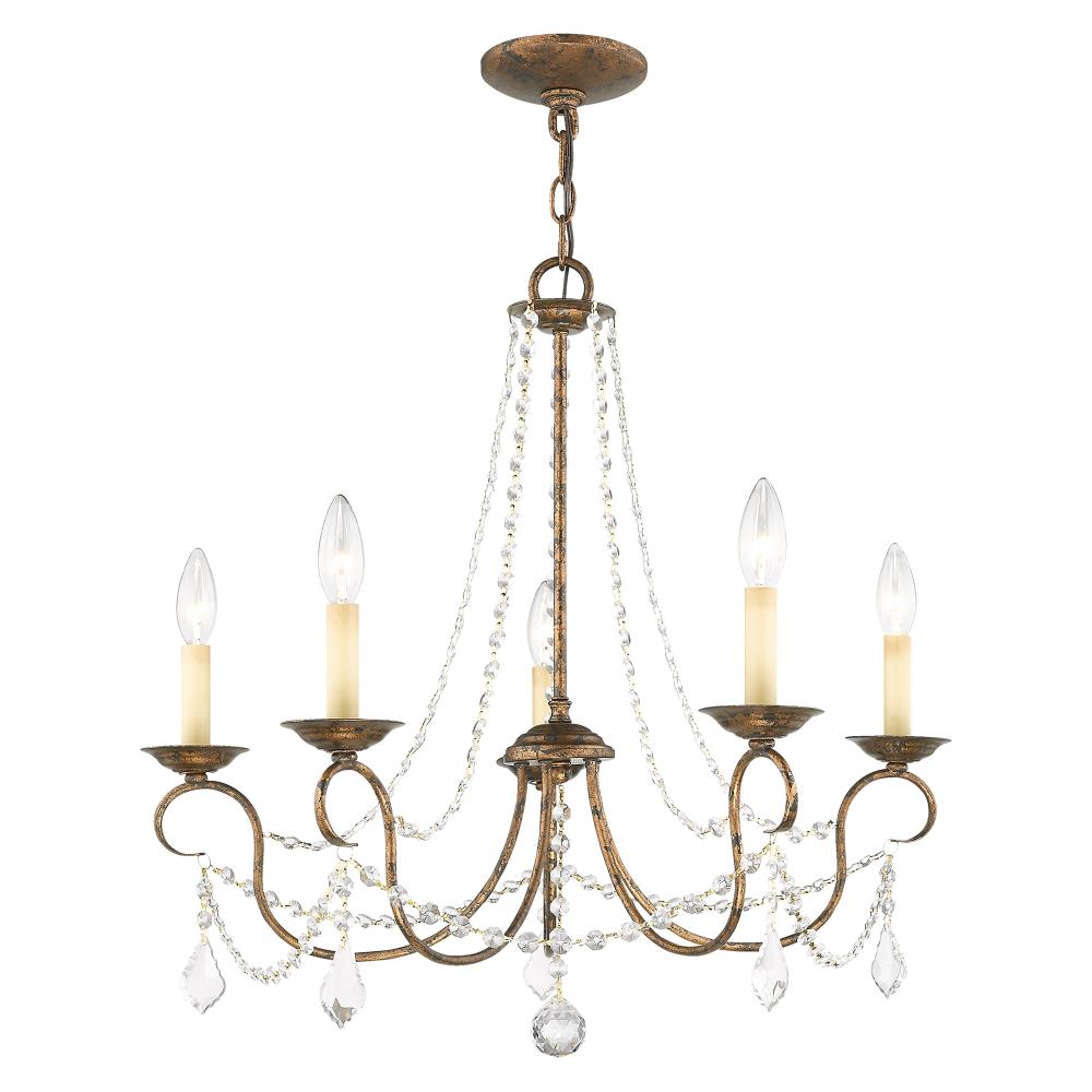 Venetian Golden Bronze Crystal 5-Light Mini Chandelier